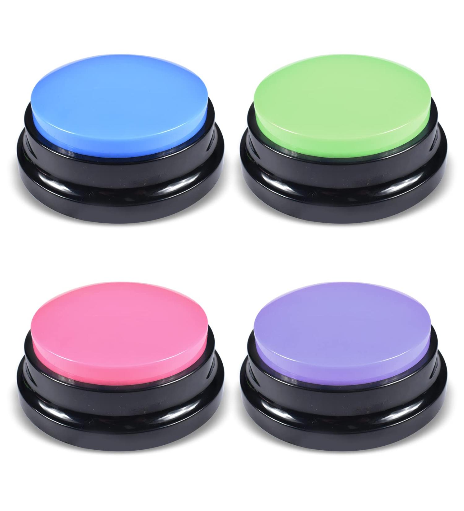 4 Packs Dog Buttons for Communication and Training Recordable Dog Buttons Pet Command Buzzer 30 Second Record & Playback Speech Training Buttons for Dog Cat Training Interactive Toy - Buy Online on GoSupps.com
