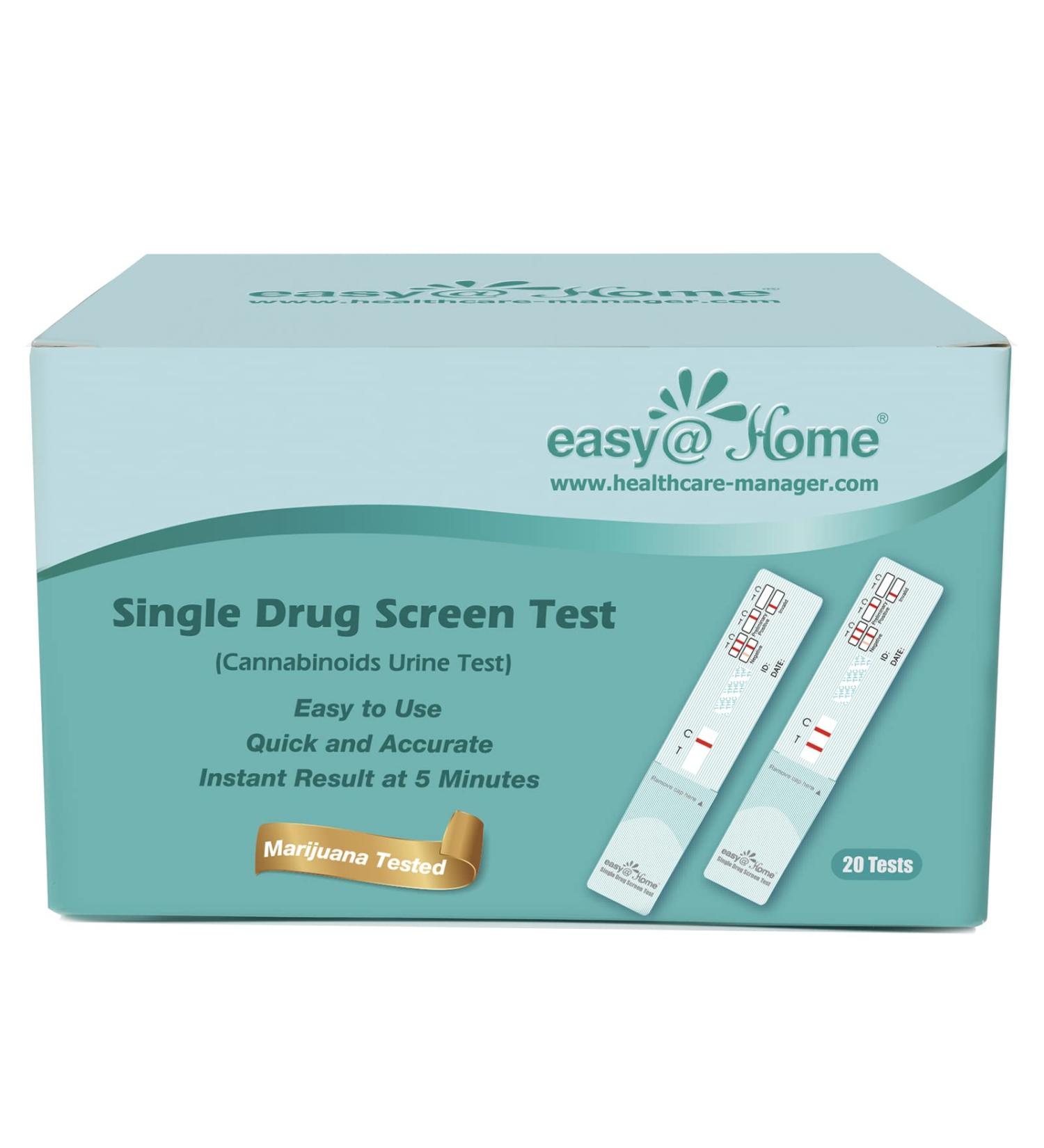 EasyHome Marijuana (THC) Single Panel Drug Test Kit - 20 Pack - Buy Online on GoSupps.com