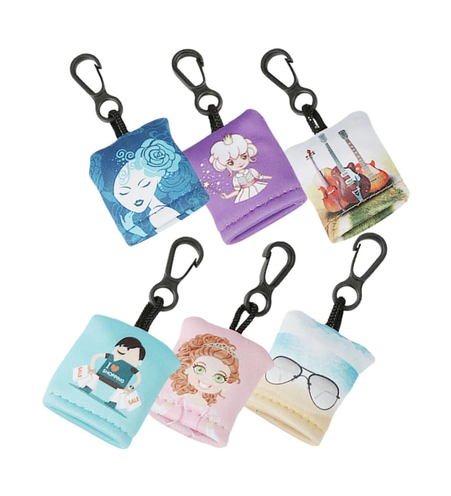 6pcs Keychain Glasses Cleaning Cloths - Screen Wipes for Phones Cameras & Lenses - Assorted Colors - Compact 4.5x4.0cm - Buy Online on GoSupps.com