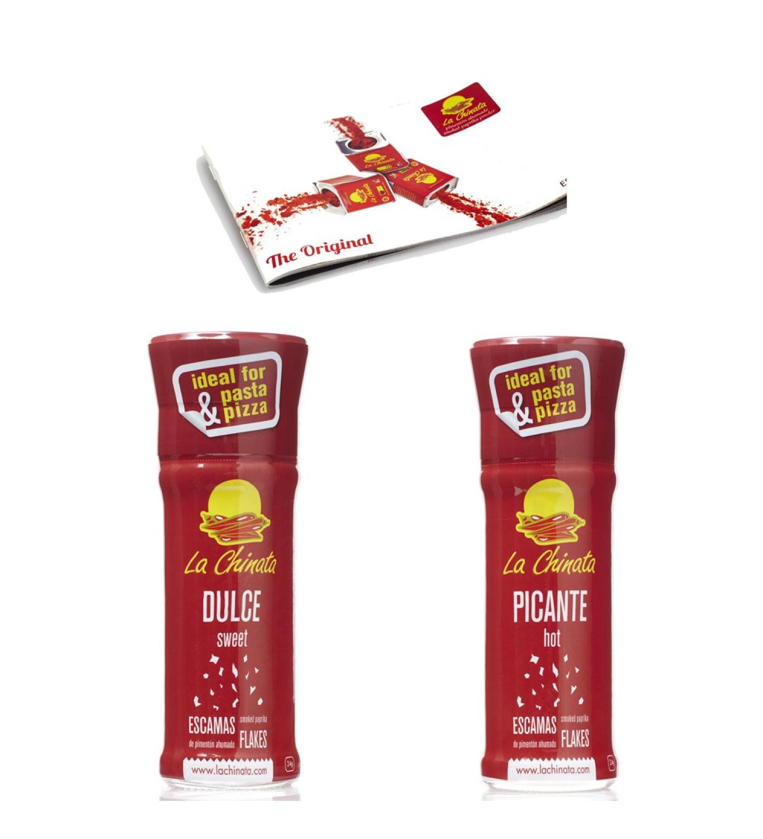  La Chinata Smoked Paprika Flakes pack La Chinata Mild 24g and 24g Hot - Buy Online on GoSupps.com