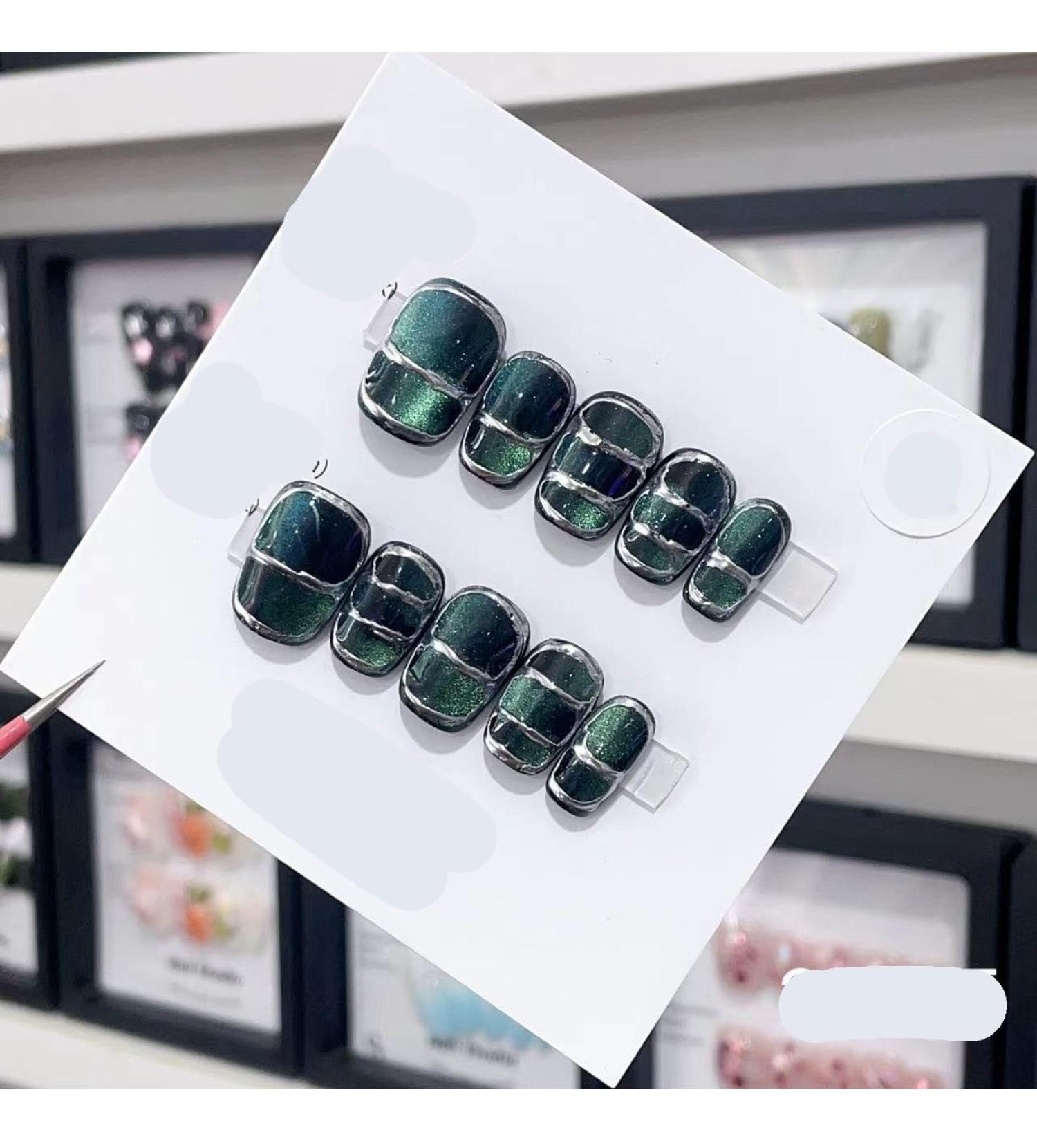 Removable and wearable nail art French Almond Ombre Handmade Press On Nails Long Acrylic False Nail Tips InNail (Color : 29105 Size : S) - Buy Online on GoSupps.com