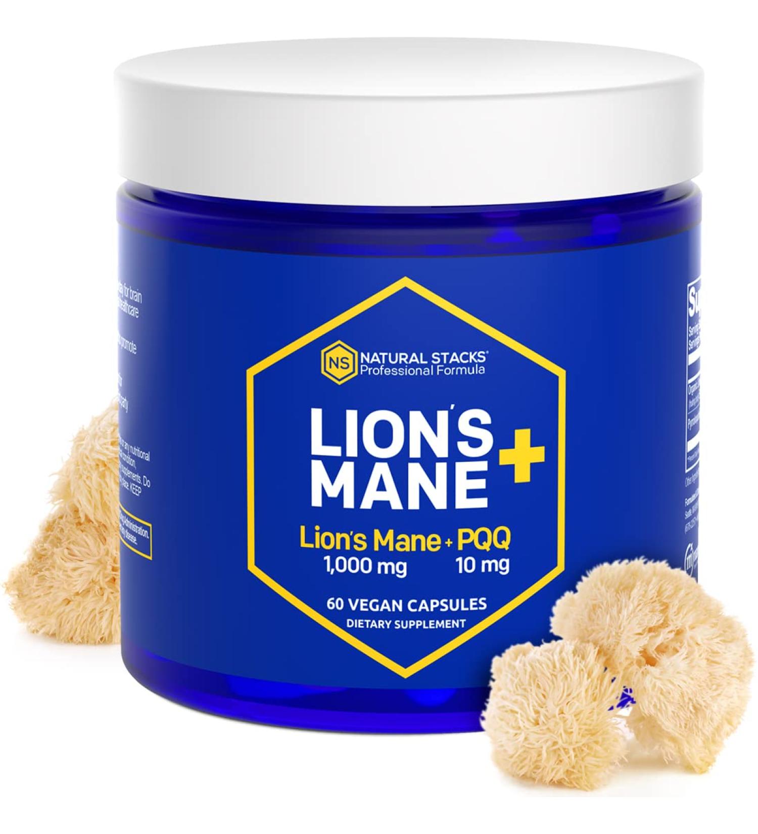 Organic Lions Mane Supplement with PQQ for Memory & Learning - 60 Vegan Capsules - Buy Online on GoSupps.com