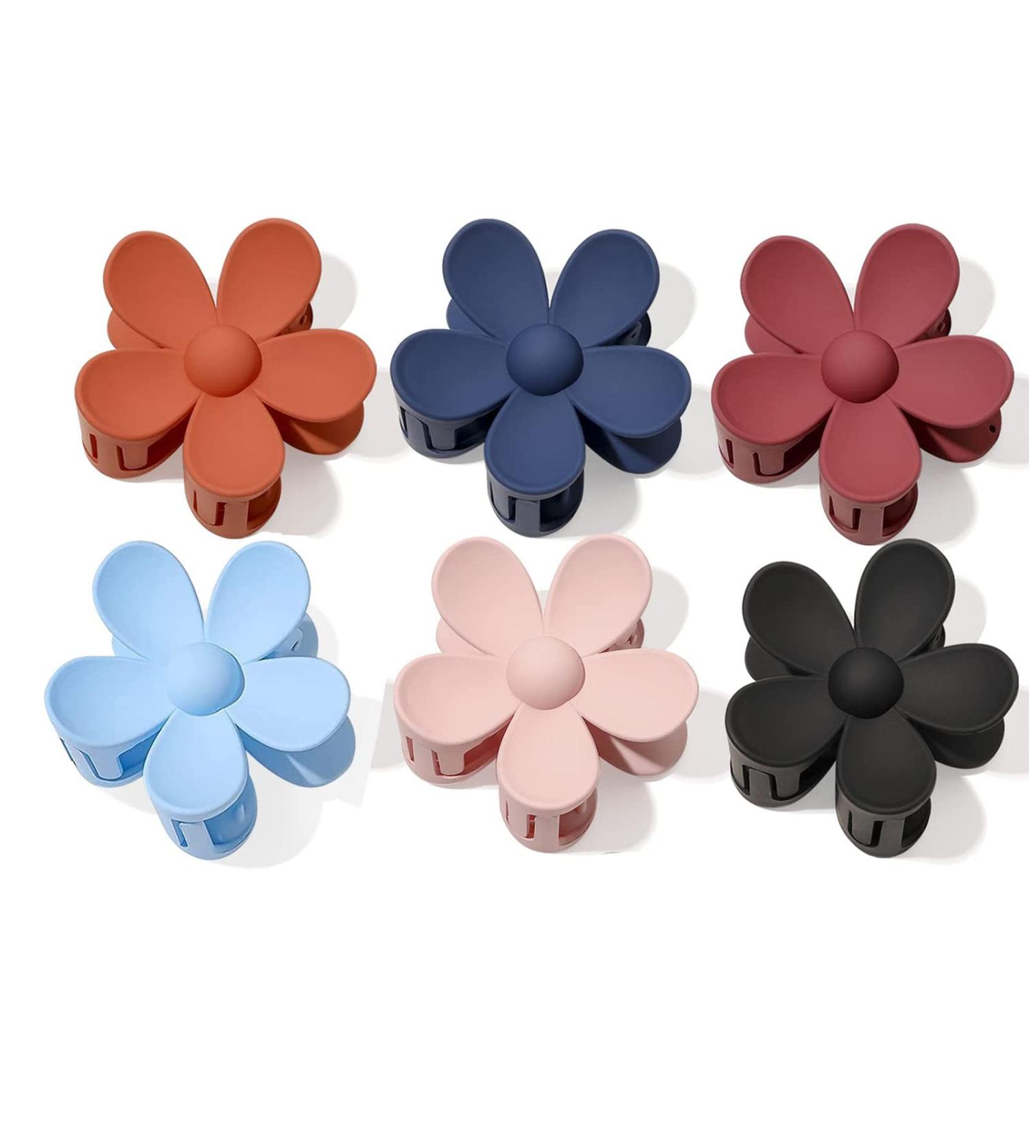 Flower Hair Clips for Women - Matte Hair Claws - Strong Hold for Thin & Thick Hair (6 Pcs) - Buy Online on GoSupps.com