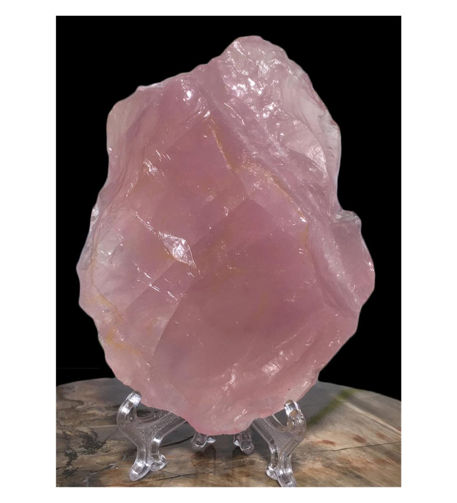 Natural Crystal Rough Natural Raw Rose Quartz Crystal Mineral Freeform Specimen Pink Gemstone Rough Sample Chakra Energy Ornament for Home Decoration - Buy Online on GoSupps.com