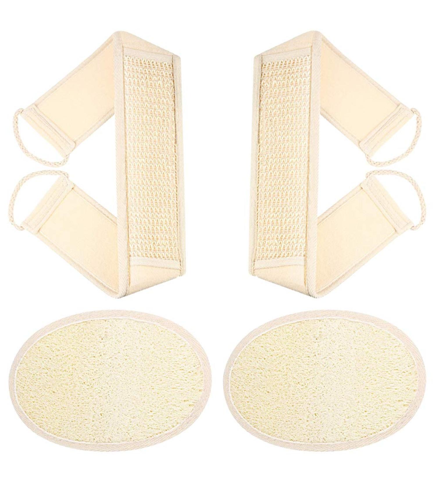 Buy Luffa Sponge Back Scrubber Kit for Bathroom & Shower | 100% Natural Luffa Body Pad with Back Belt Exfoliate & Refresh Skin - Buy Online on GoSupps.com