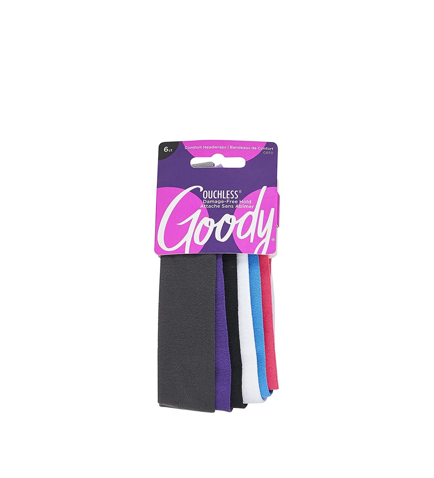 GOODY WoMens Ouchless Headwraps Slim Brights 6 Count