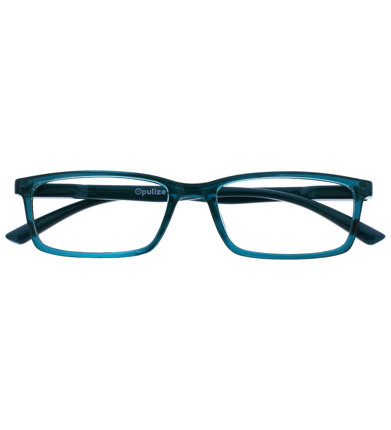 Opulize Blue Light Filter Glasses - Narrow Frame Spring Hinges Reflective Gaming Specs for Men - +1.50 Dioptries Turquoise Sea Glasses - Buy Online on GoSupps.com