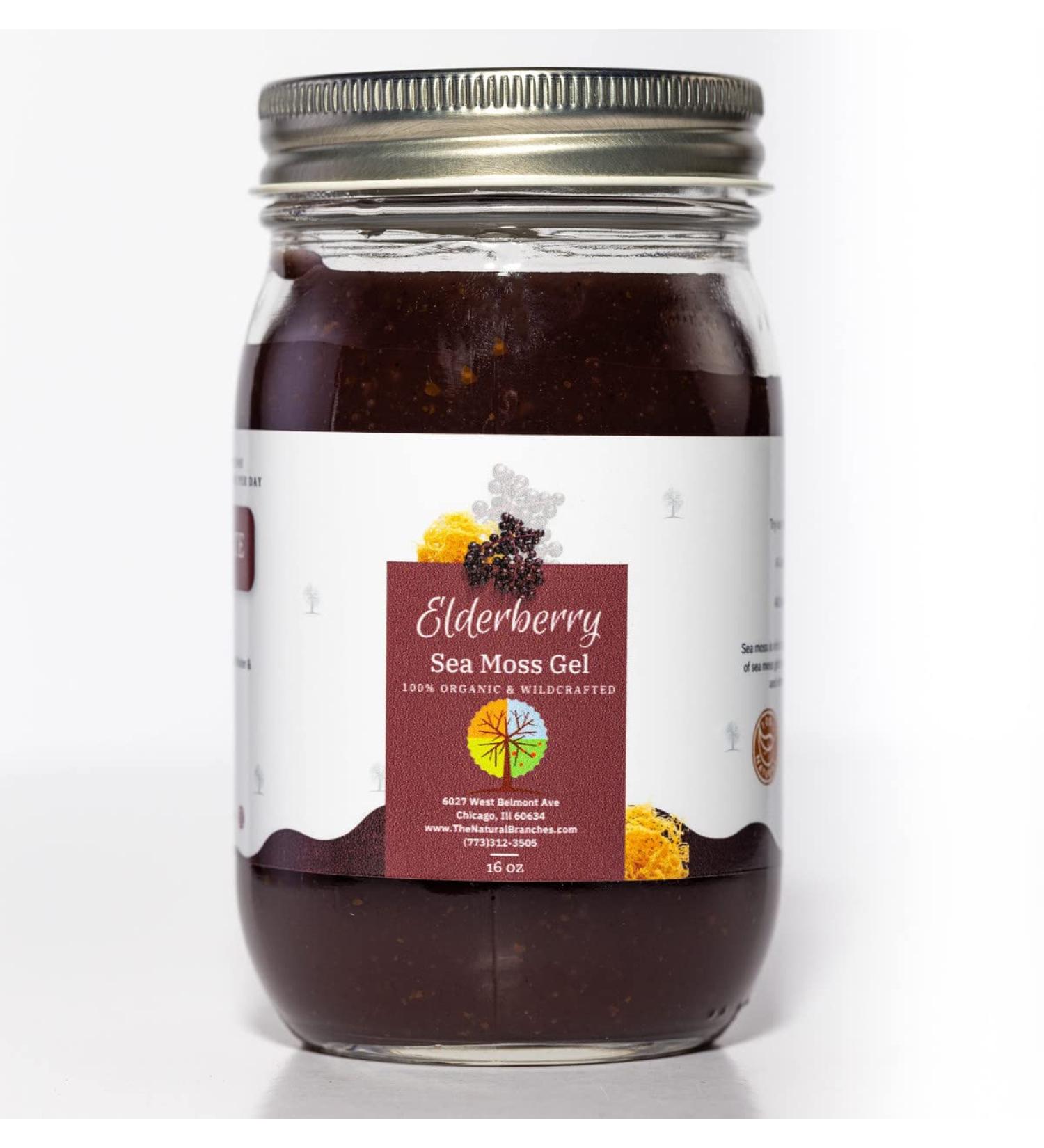 Organic Elderberry Sea Moss Gel 16oz - USDA Certified, Wildcrafted from Saint Lucia - Made in The USA - Buy Online on GoSupps.com