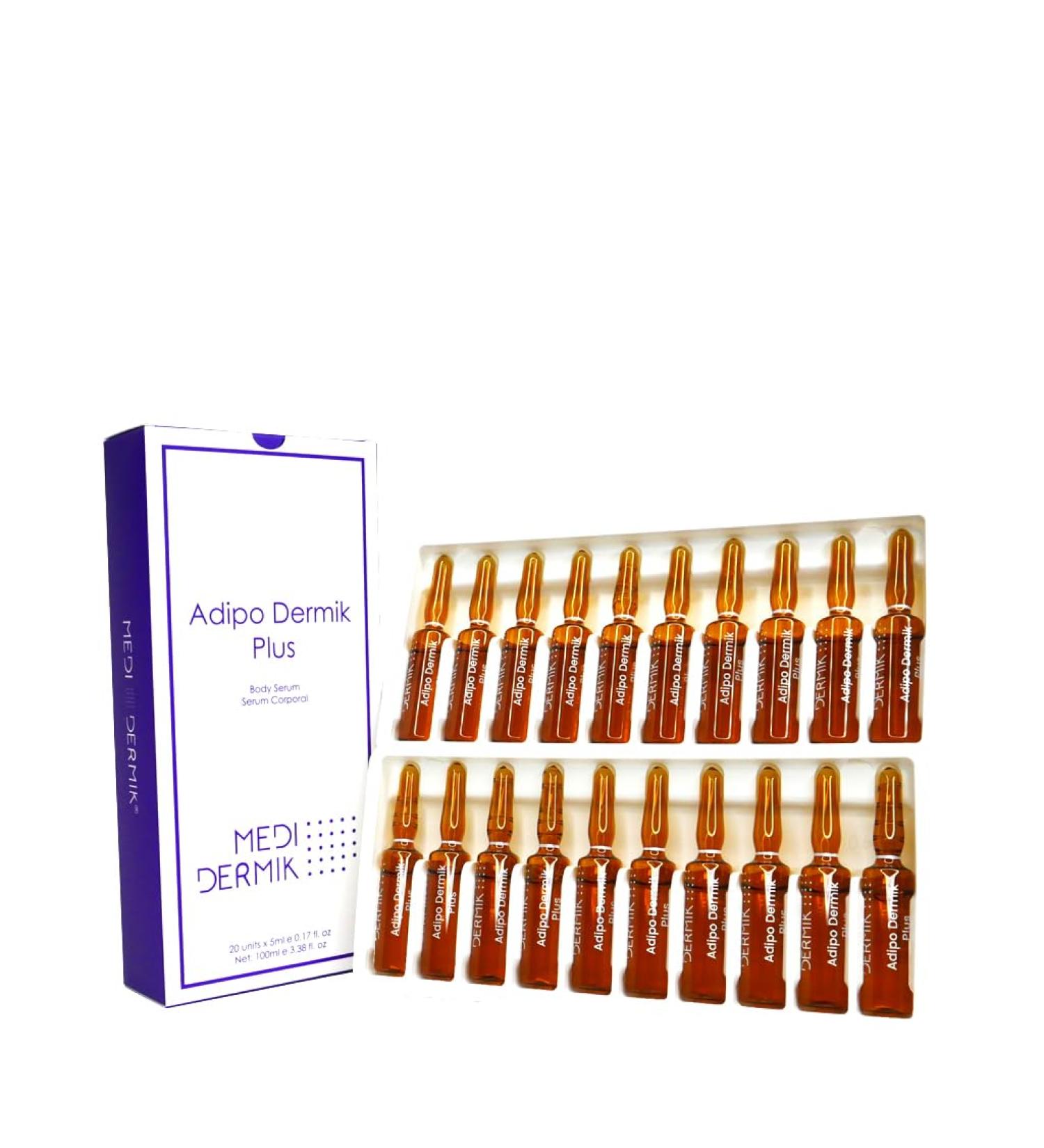Adipo Plus Dermik Lipolytic & Fat Reduction Serum 20 ampoules x 5 ml (Total 100 ml / 3.38 fl oz)