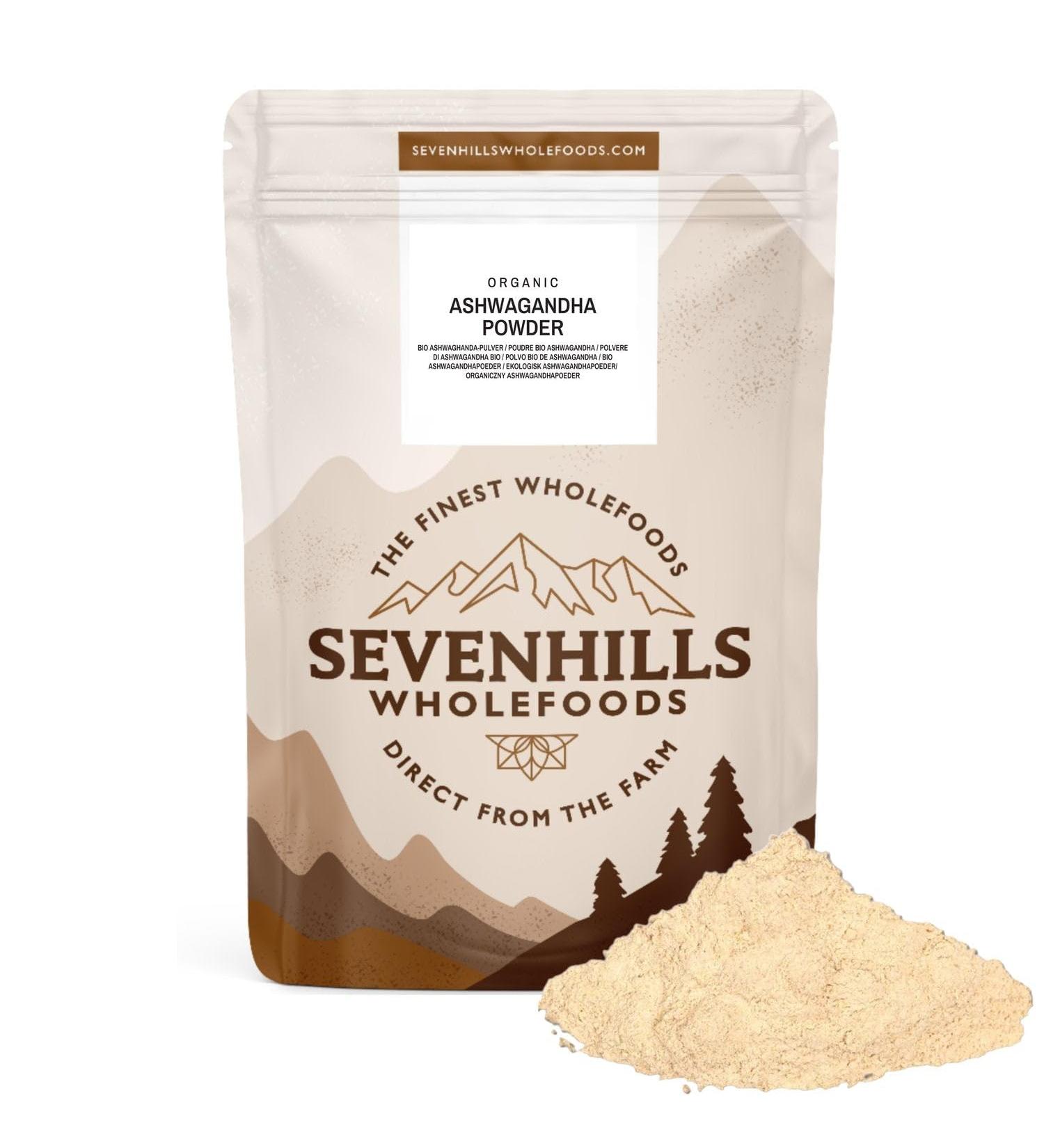 Sevenhills Wholefoods Organic Raw Ashwagandha Powder 500g - Pure and Natural - Buy Online on GoSupps.com