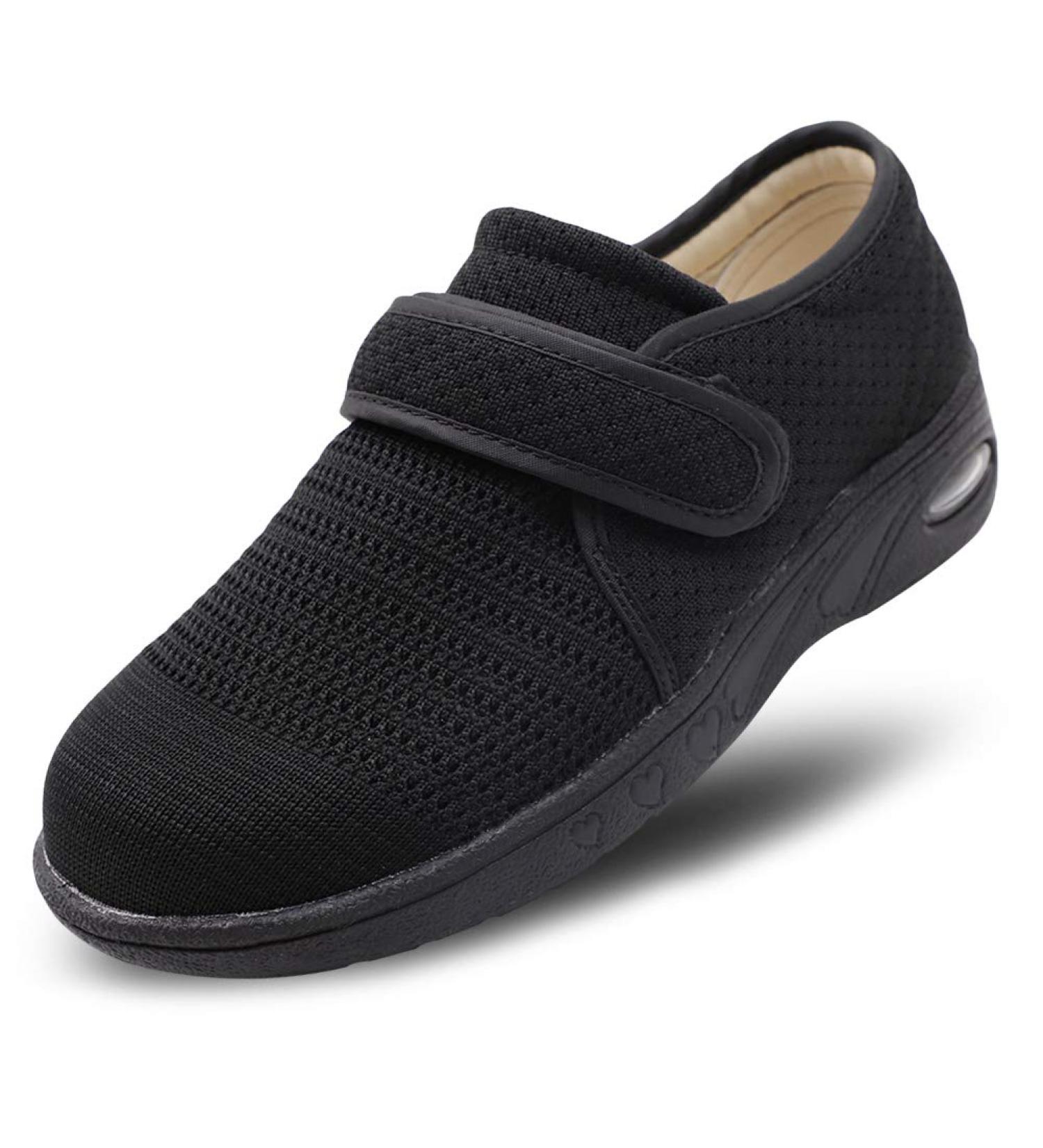 Orthoshoes Women's Edema Shoes | Breathable Mesh Lightweight Walking Sneakers for Diabetic Elderly | Air Cushion, Plantar Fasciitis Relief | Size 10, Black - Buy Online on GoSupps.com