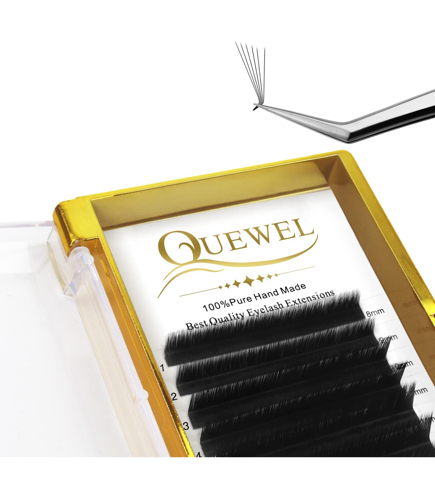 Quewel Self-Fan L Curl Volume Eyelashes - 0.05 Strength Mix 8-15mm | Easy Lash Extensions for Flawless Looks - Buy Online on GoSupps.com