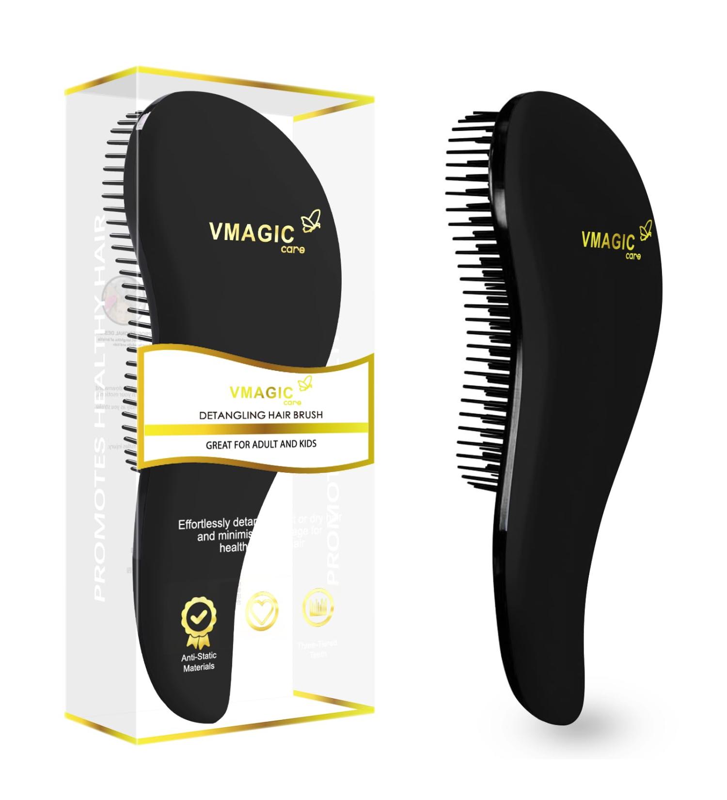 Detangling Brush - Best Hair Detangler for Women, Girls, Men & Boys - Use on Wet & Dry Hair - Glide Through Tangles Easily (G-Black) - Buy Online on GoSupps.com