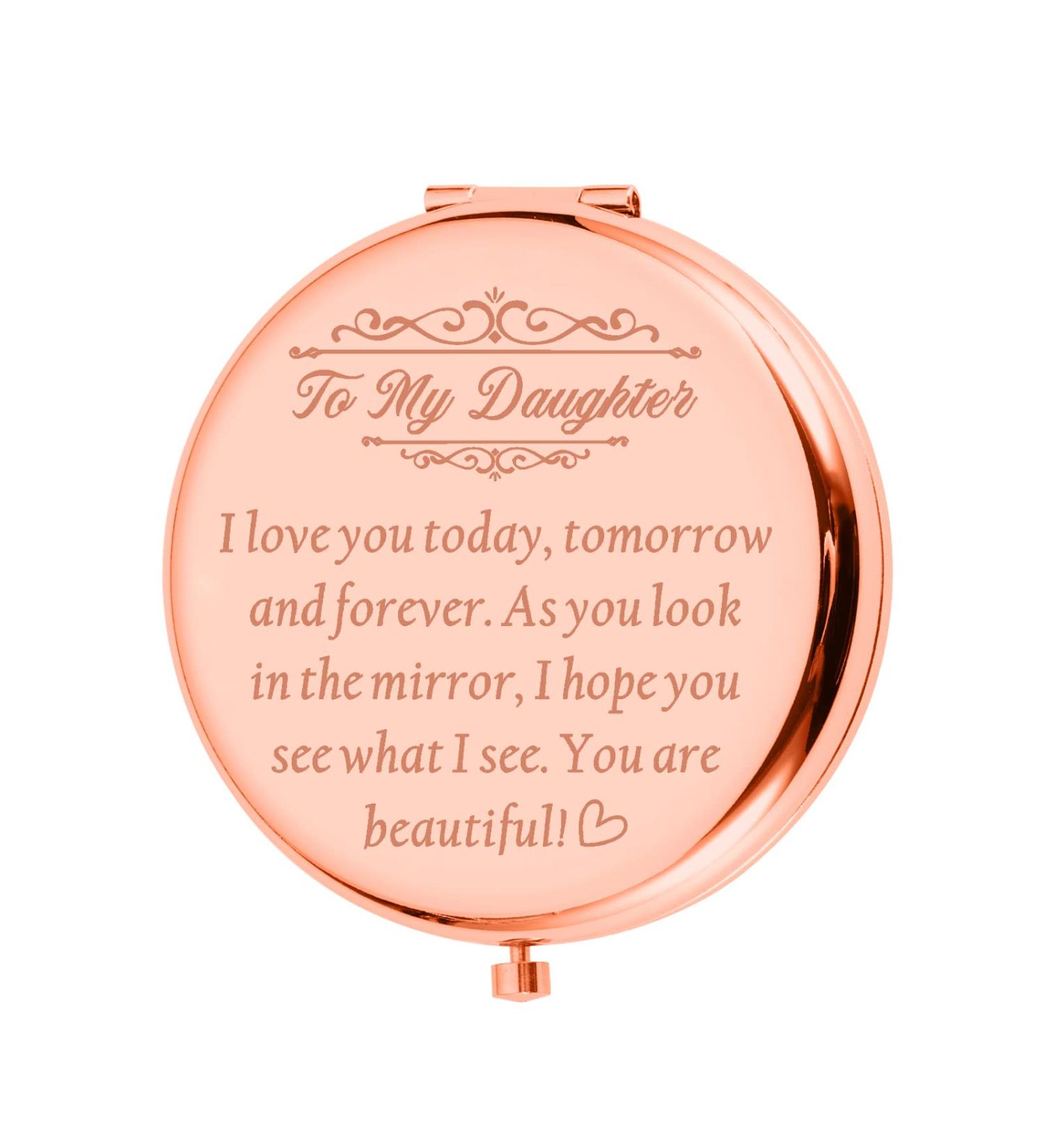 Sophauteem Daughter Gift Compact Mirror - Unique Makeup Mirror for Teen Girls - Perfect for Wedding, Birthday, Graduation & More - Rose Gold - Buy Online on GoSupps.com