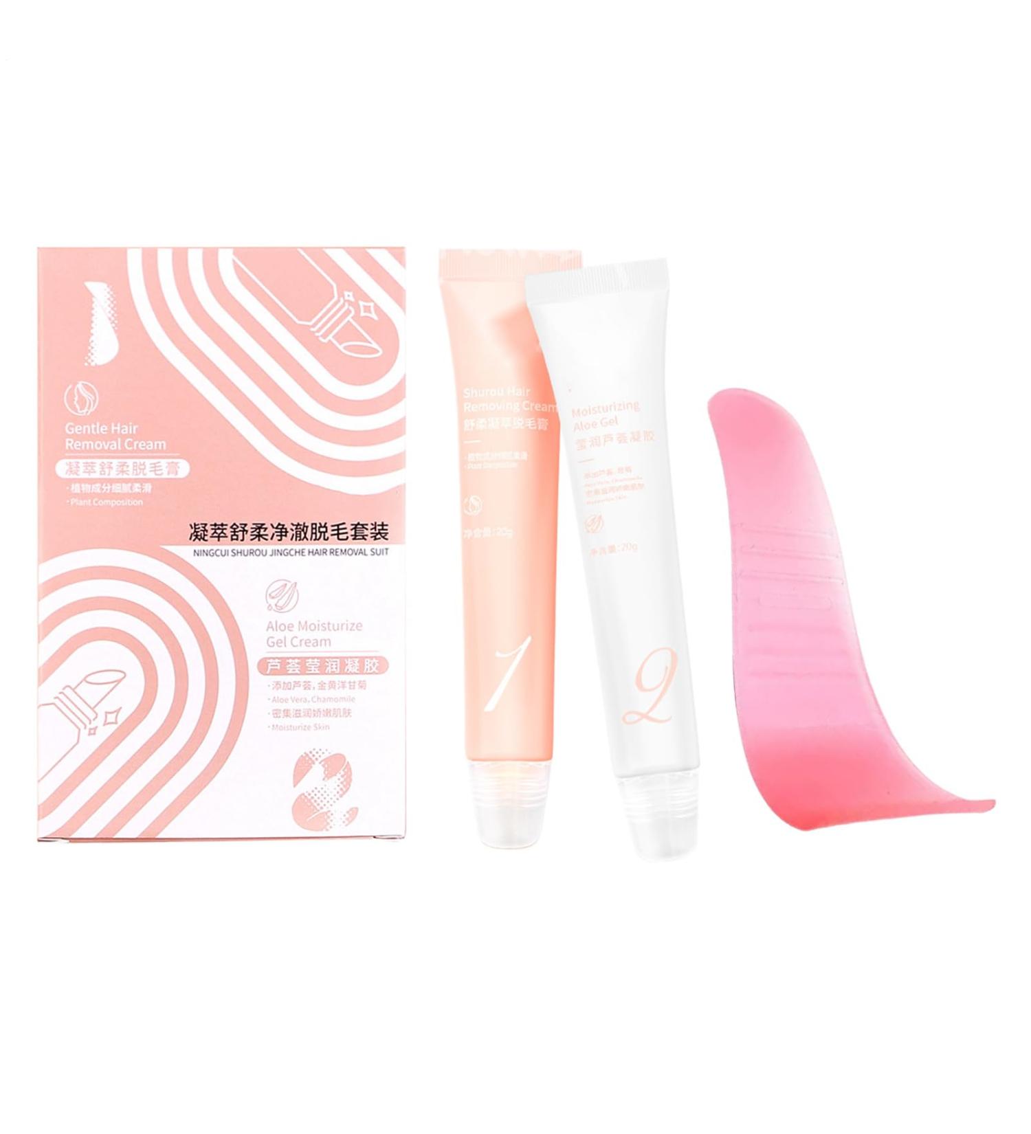 Depilatory cream depilatory cream with 20 g aloe gel for men and women hair removal for lips and face - Buy Online on GoSupps.com