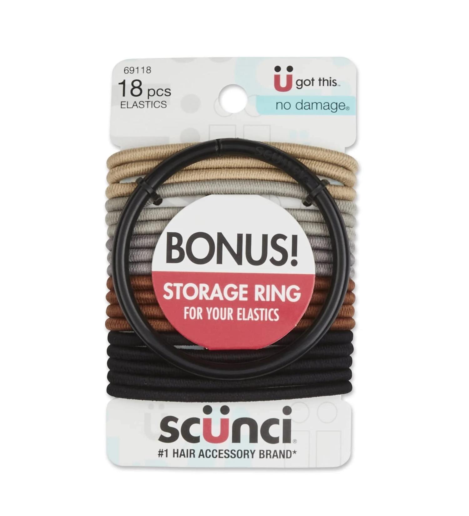Scunci No Damage Hair Elastics in Neutral Colors  Assorted  18-Pieces