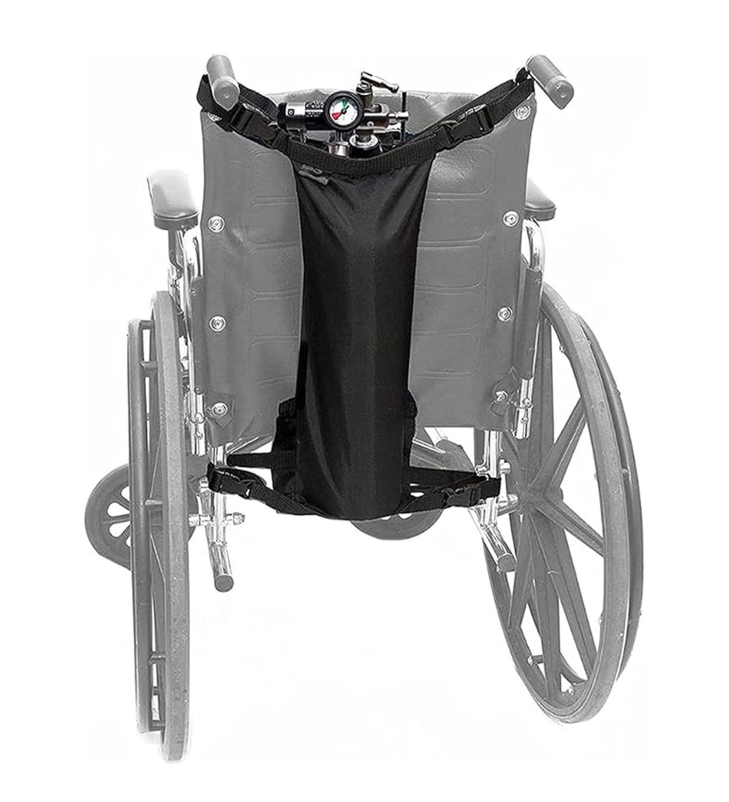 Wheelchair Oxygen Bottle Bag Adjustable Oxford Fabric Oxygen Backpack Holder Button Reinforcement Design Strong Load-bearing Fits Any Wheelchair - Buy Online on GoSupps.com