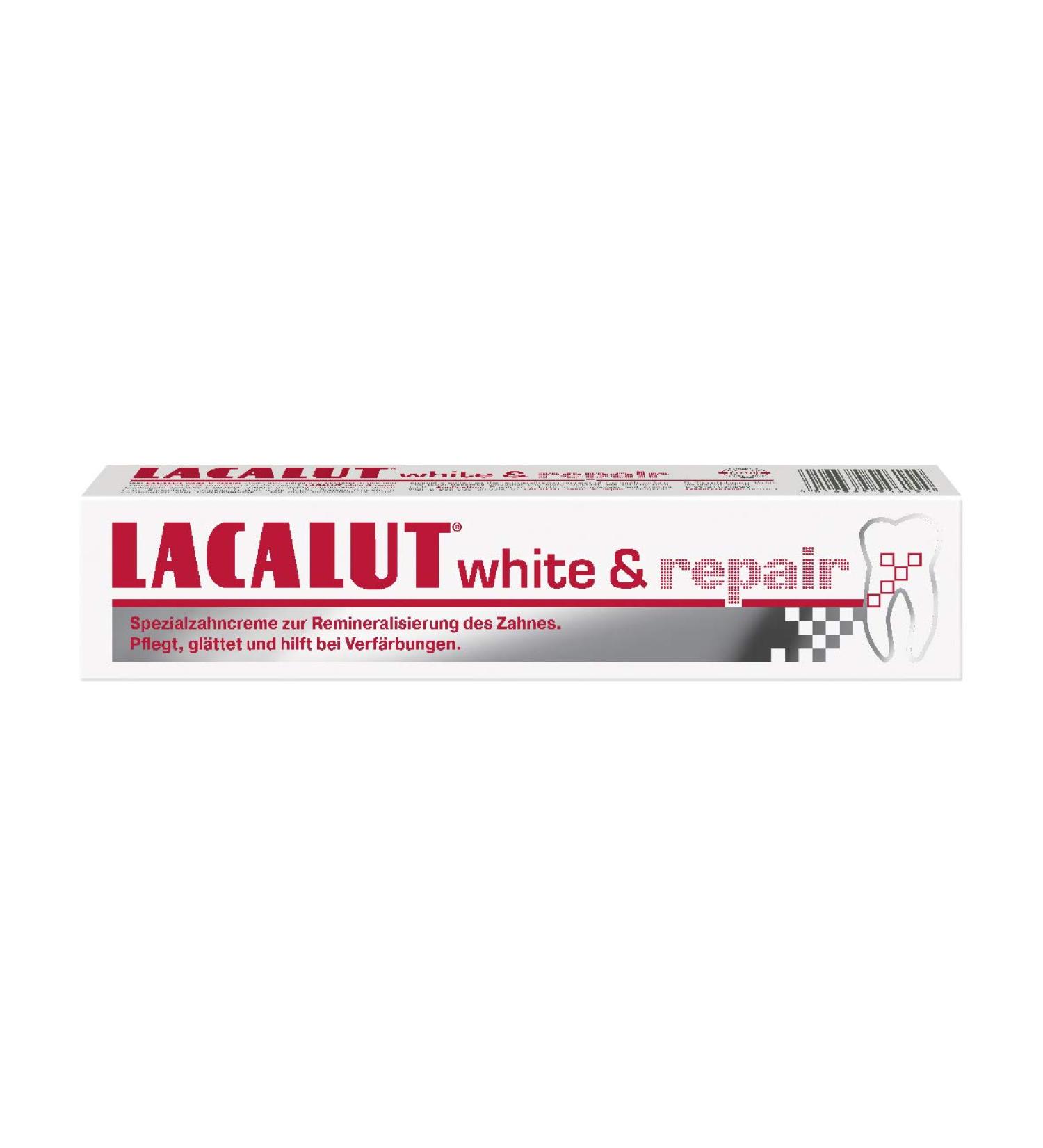 Lacalut White & Repair toothpaste 75ml toothpaste to brighten the teeth tightening and consolidation of the gums toothpaste for white teeth 1 x 75ml 0.75 g (1 Pack)