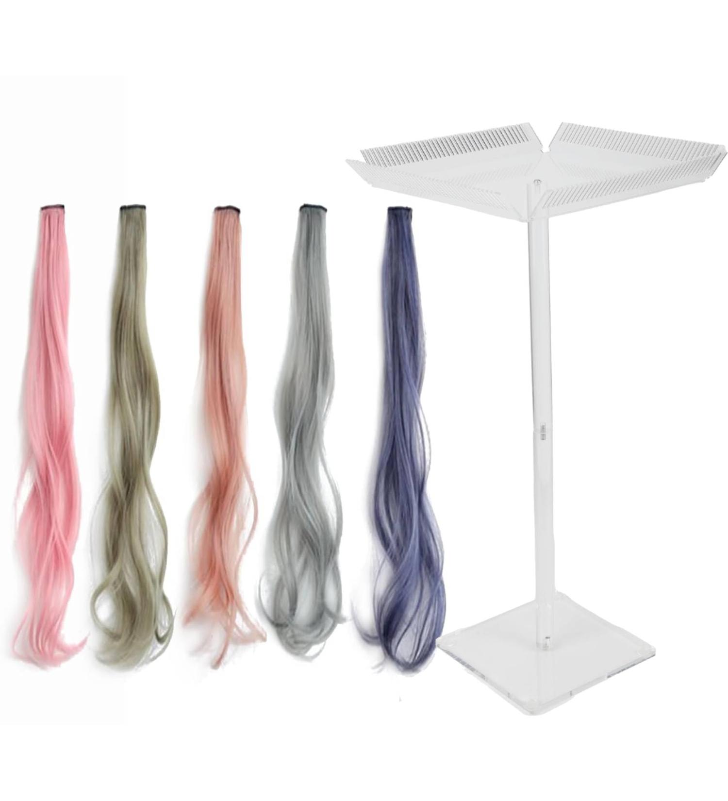 Hair Extension Holder Acrylic Hair Extension Stand Professional Transparent Braiding Rack Hair Extension Separator Holder for Hair Salon Home - Buy Online on GoSupps.com
