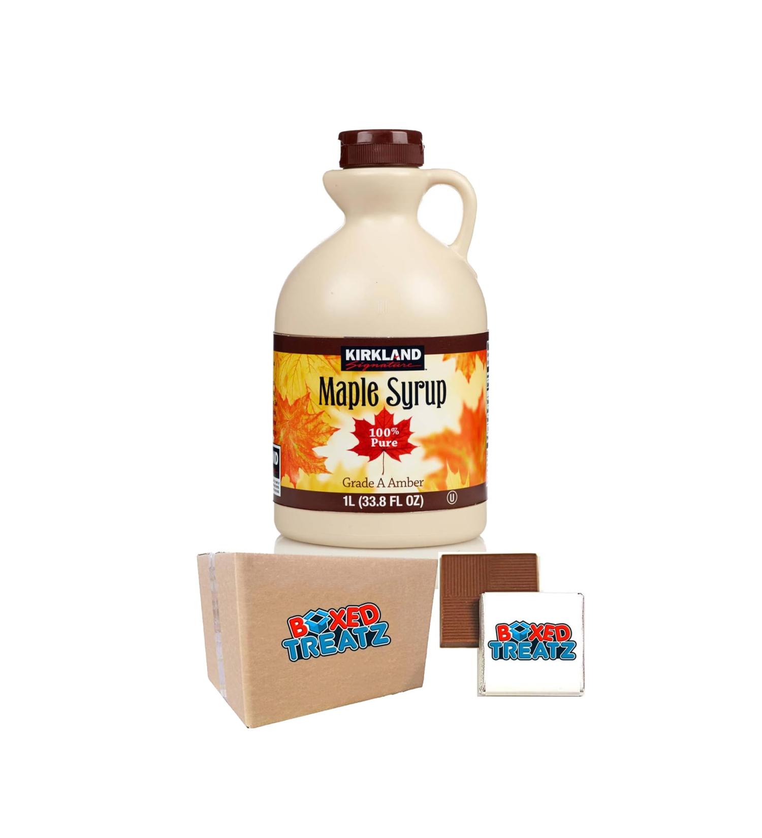 100% Pure Grade A Amber Maple Syrup (1 L) Real Rich All Natural Large Bottle Breakfast Syrup Boxed Treatz - Buy Online on GoSupps.com