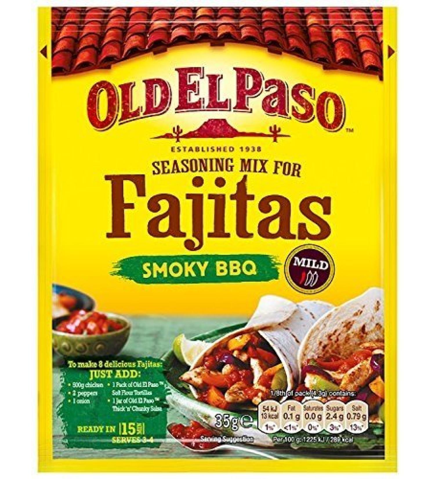 Old El Paso Spice Mix for Original Smoky BBQ Fajitas 35 g Pack of 24