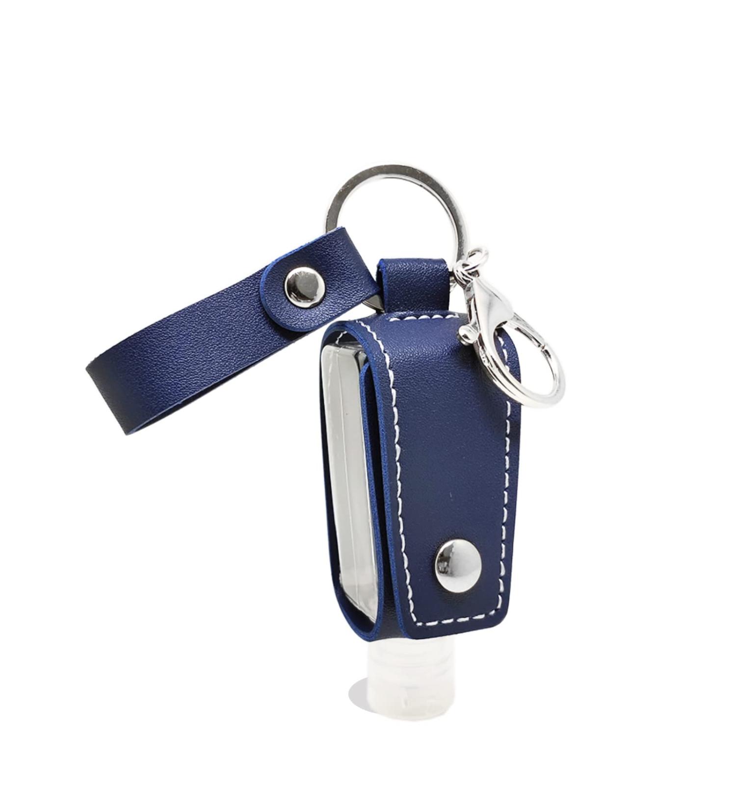 BRICUGLE Hand Sanitizer Holder Keychain with Mini Bottle - Refillable Cosmetic Container for Handbags, Purse, Backpack, and Keys (Blue) - Buy Online on GoSupps.com