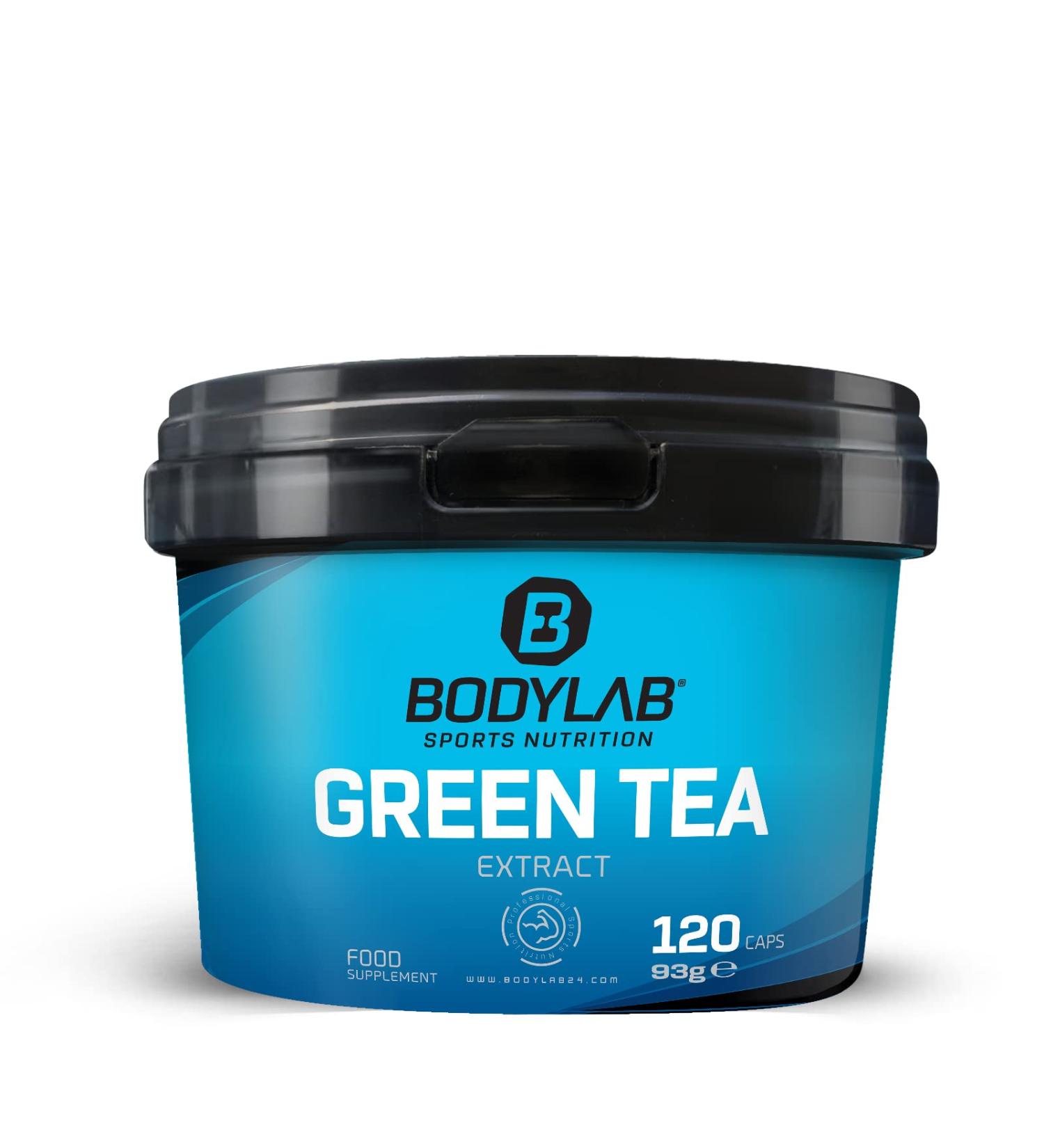BODYLAB24 Green Tea Extract 120 capsules capsules with green tea (50% EGCG) and black pepper extract (95% piperine) high-quality green tea extract popular with strength athletes and bodybuilders