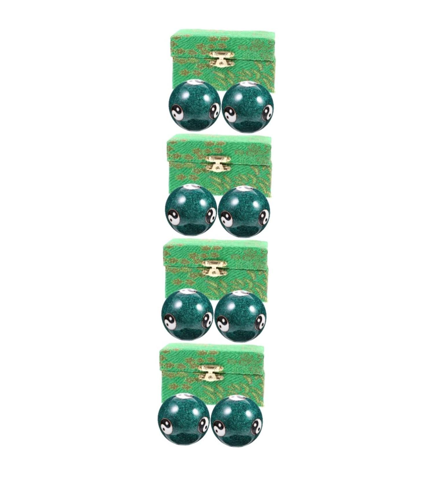 Tovinanna 8-Piece Health Massage Handball Set | Chinese Baoding Balls for Hand Exercises & Stress Relief | Metal Gemstone Fitness Training for Adults - Buy Online on GoSupps.com