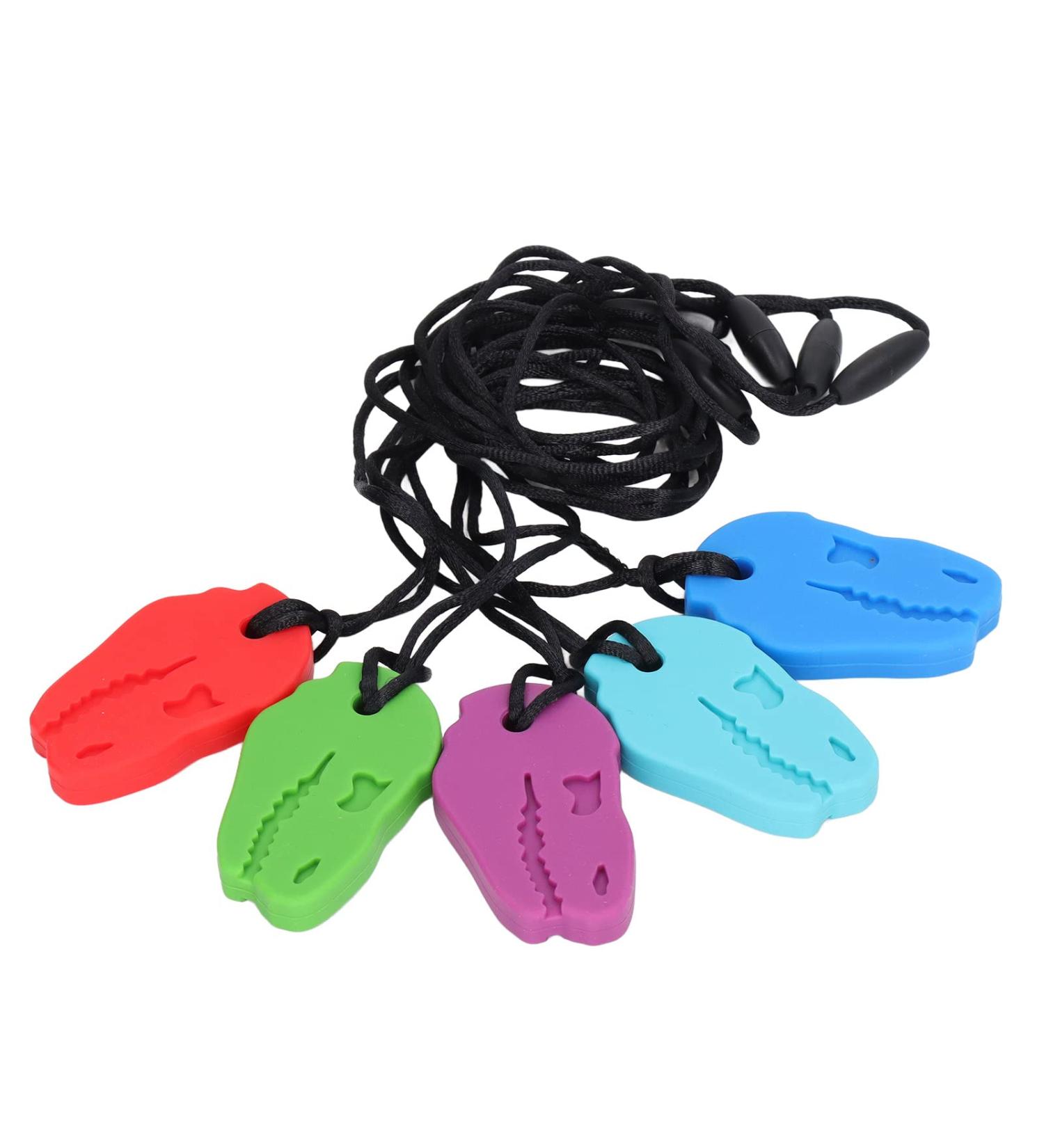 FAFEICY 5-Pack Baby Tooth Toy - Portable Dinosaur Silicone Necklace for Chewing | Soft & Calming Gum - Ideal for Sports Excursions - Buy Online on GoSupps.com