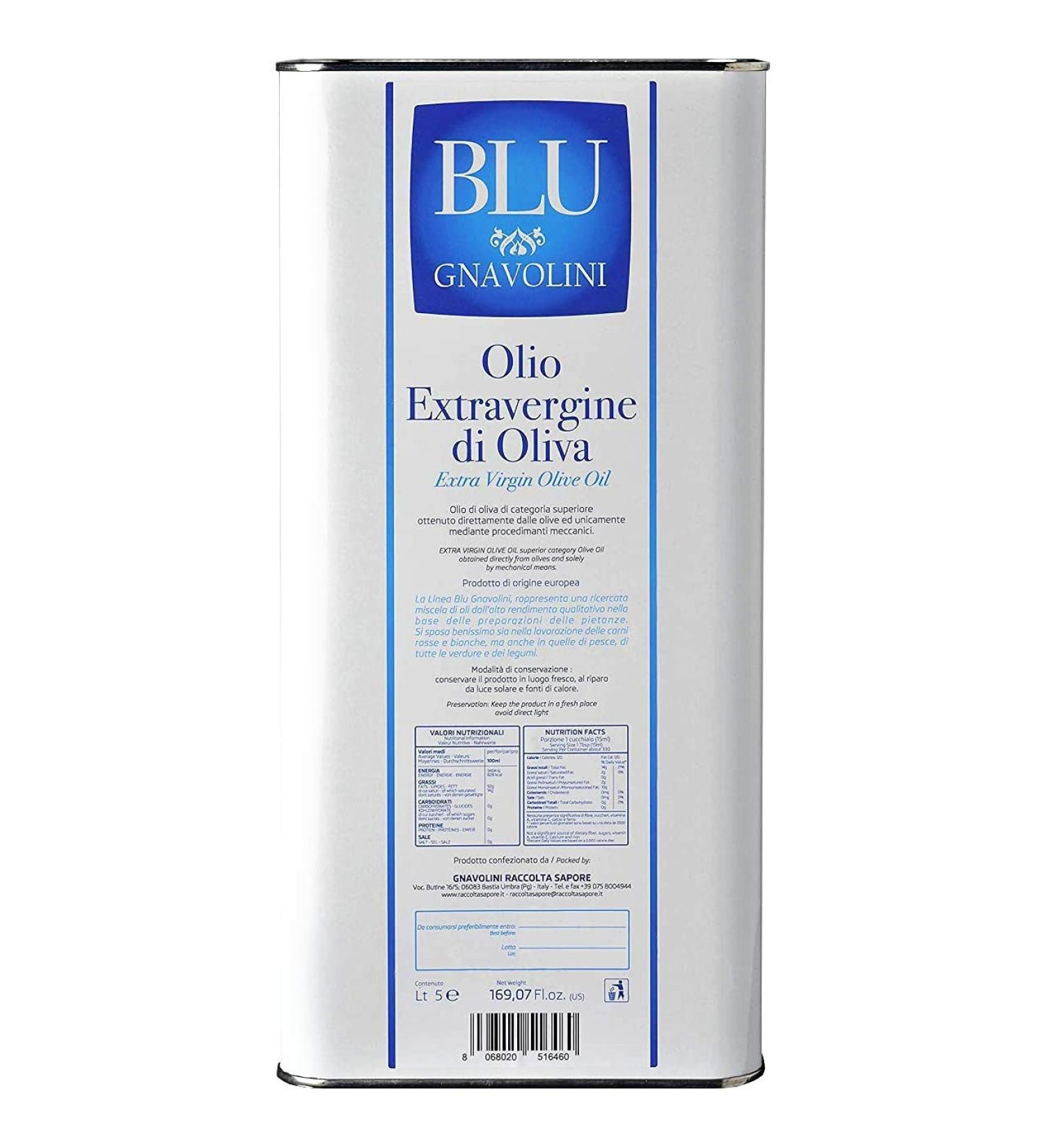  Gnavolini Raccolta Sapore Gnavolini Raccolta Sapore Blue Line Cold Extra Virgin Olive Oil | 5 Litre Tin | The most versatile olive oil for cooking... - Buy Online on GoSupps.com