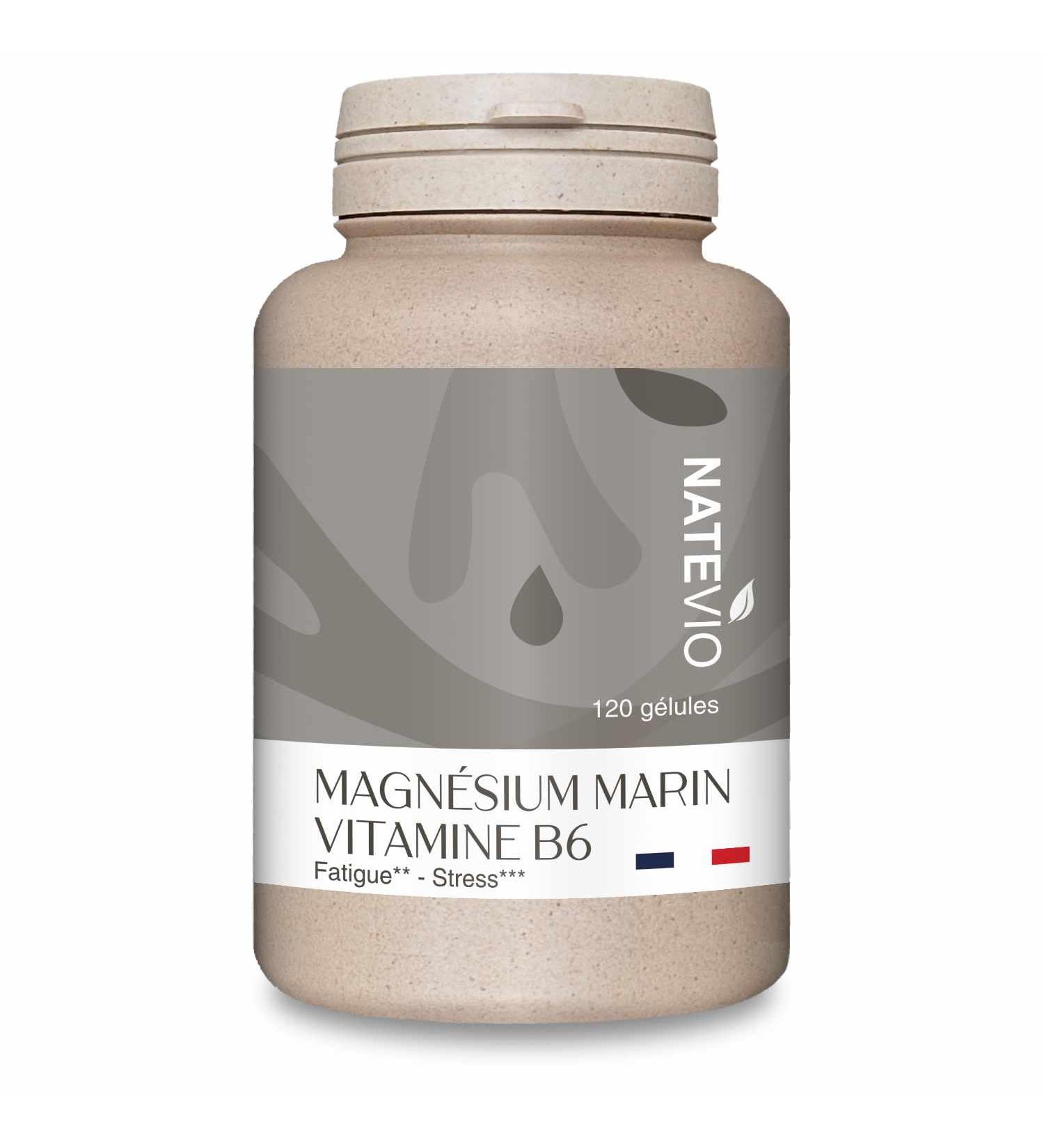 Marine Magnesium Vitamin B6-120 Vegetable Capsules - Vitamin - Fatigue - Stress Anxiety - Made in France Natevio - Buy Online on GoSupps.com