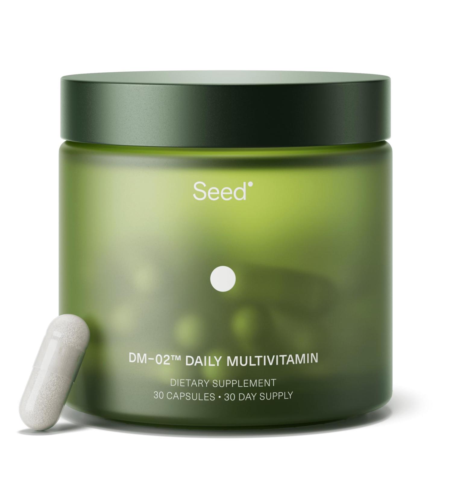 Seed DM-02 Daily Multivitamin - 100% DV Essential Vitamins and Minerals for Women & Men - Helps Fill Daily Nutrient Gaps - Immune Bone Hair Skin & Nails Health - Vegan - 30 Capsules (30-Day Supply) - Buy Online on GoSupps.com