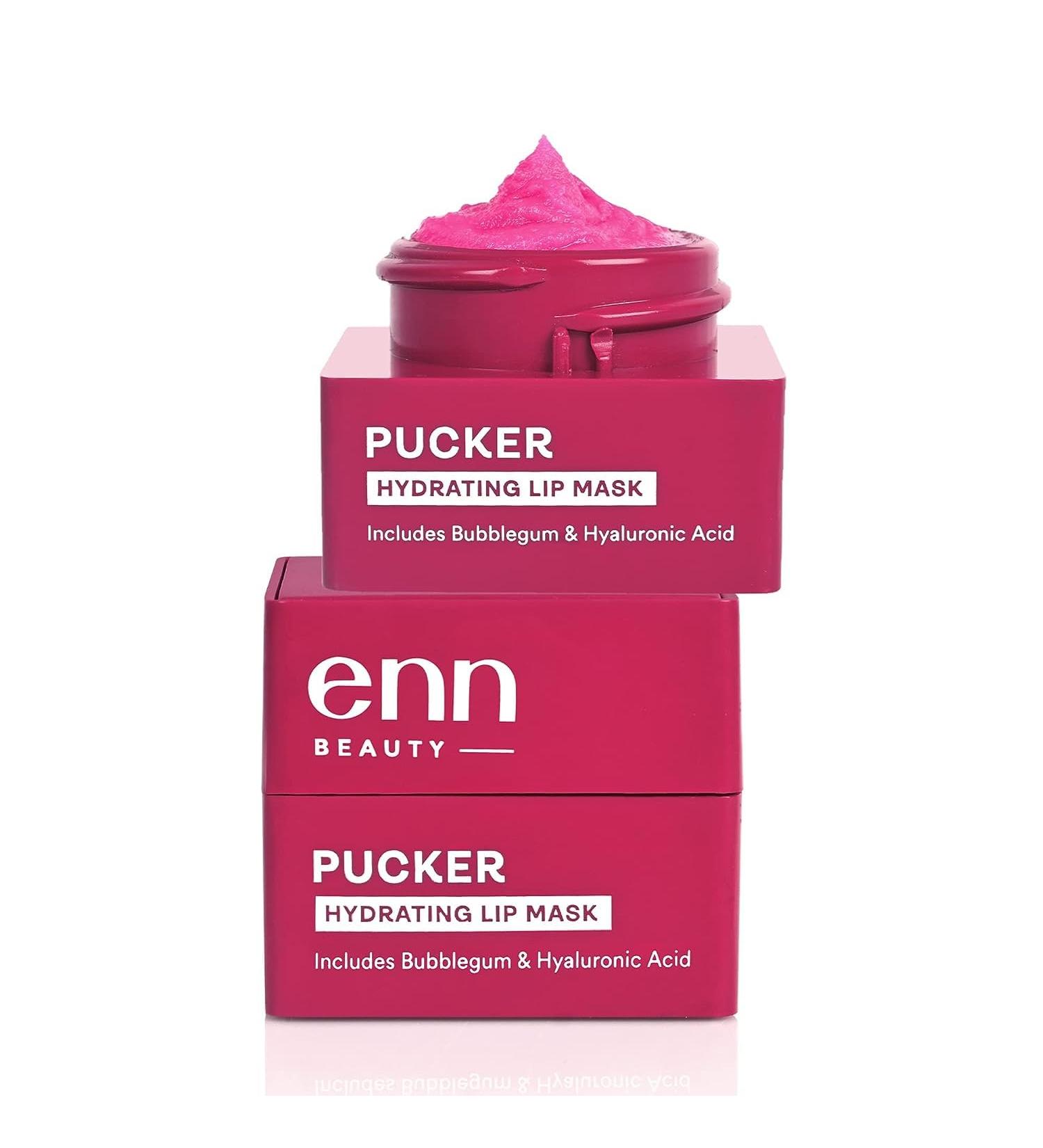 Pucker Hydrating Lip Mask with Hyaluronic Acid | Tinted Bubblegum Lip Mask for Dry Dark Lips | Natural Treatment for Chapped Lips | Unisex | 6g - Buy Online on GoSupps.com