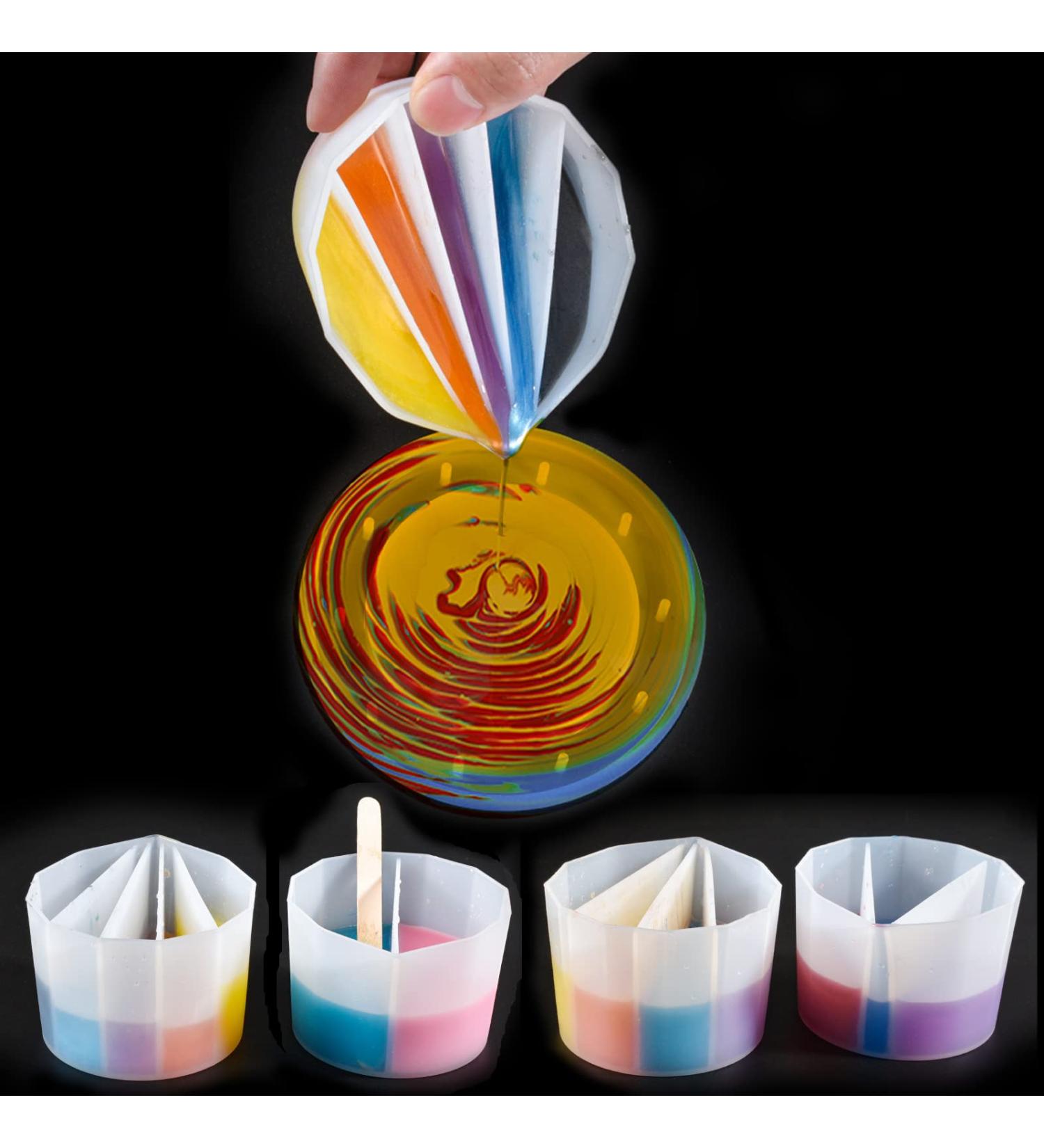 Cotsdan 4 Silicone Split Cup for Acrylic Paint Resin Pouring - Reusable DIY Jewelry Making Tool - Buy Online on GoSupps.com