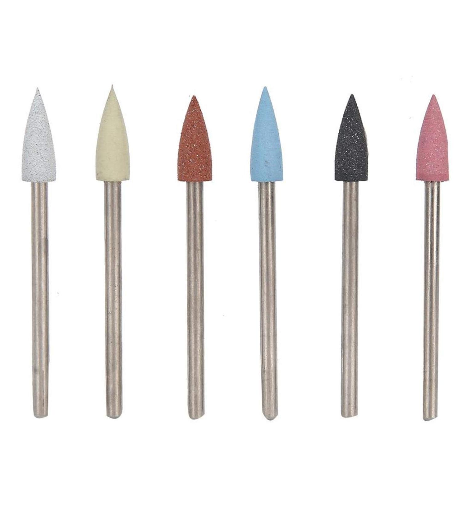 6Pcs Nail Art Grinding Head Set - Aluminum Nail Drill Bits for Dead Skin Removal & Polishing | Best Nail Tools - Buy Online on GoSupps.com