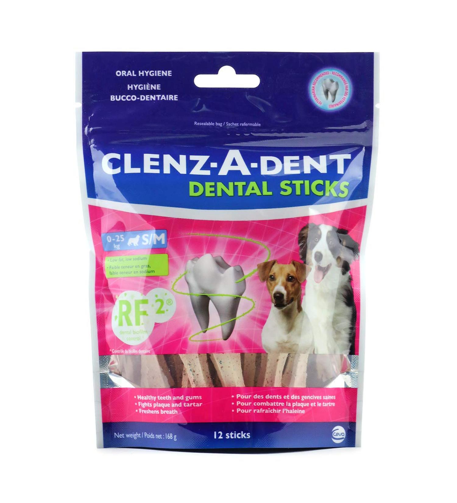 CLENZ-A-DENT Dog Dental Sticks Small Dog Chews - 100% Vegetarian Dog Dental Chews With Long-Lasting Chew Times - Fight Plaque & Tartar Freshen Breath Promote Healthy Teeth & Gums (12 Small Sticks) 14 g (Pack of 12) - Buy Online on GoSupps.com