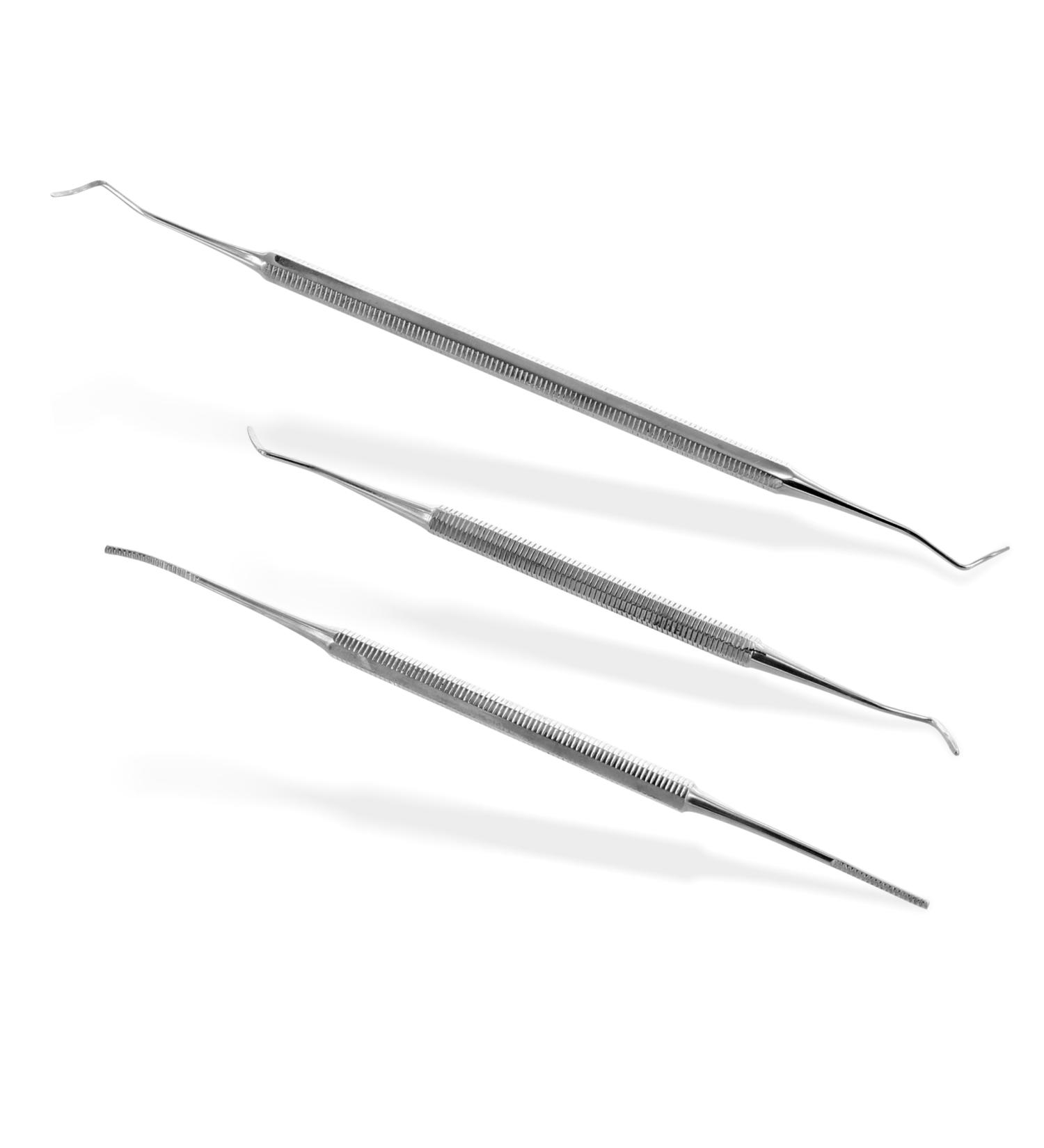 Otto Herder 3-Part Feusspflege Instruments Set - 2 Corner Lifters (17cm & 12.8cm) & Curved/Straight Corner File (15cm) for Optimal Foot Care - International Shipping Available - Buy Online on GoSupps.com