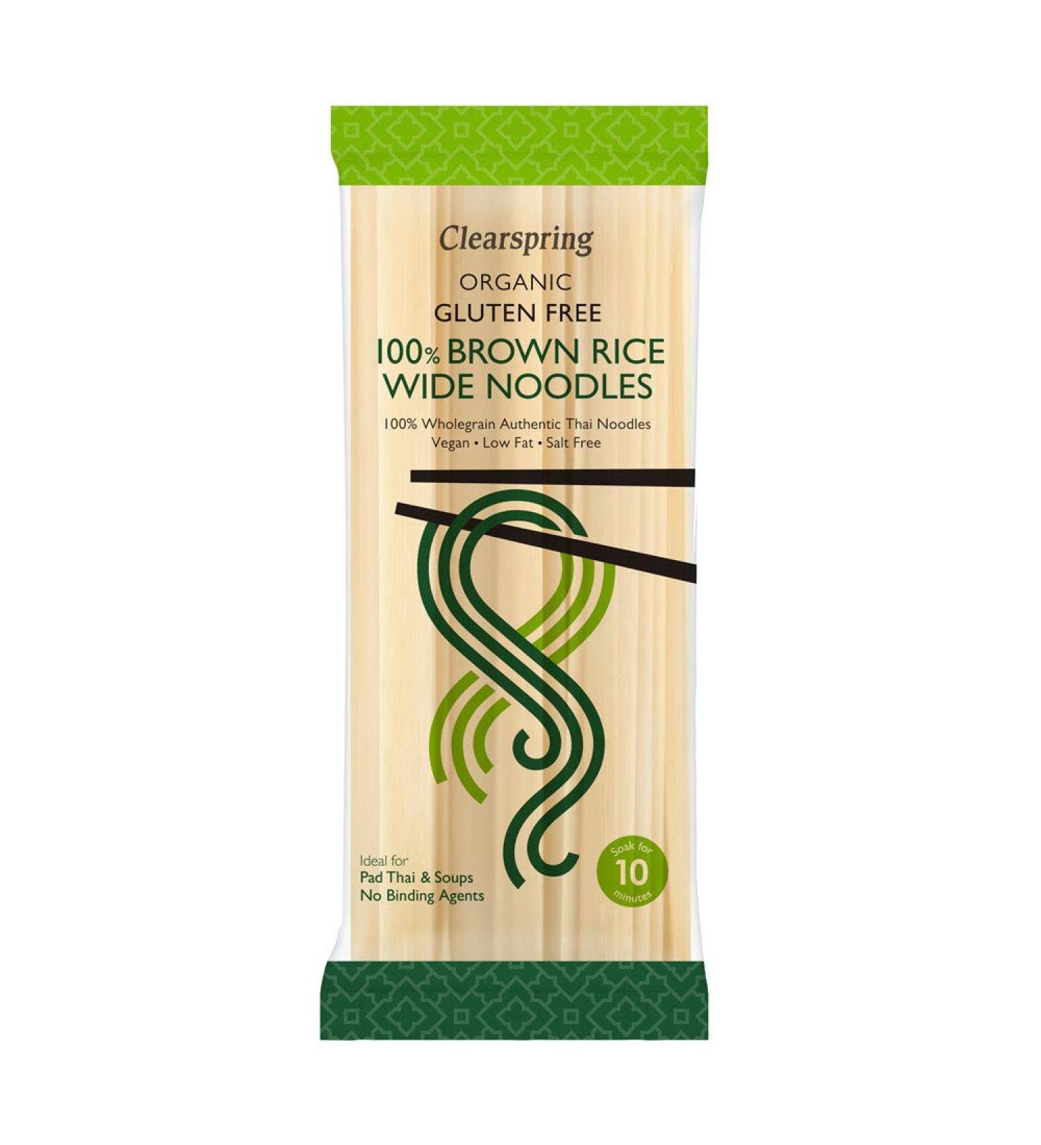 Clearspring Organic Gluten Free 100% Brown Rice Wide Noodles 200g