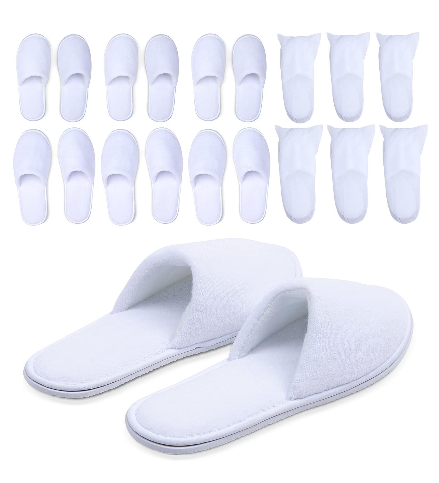 Maji Simply Joyous Spa Slippers - Bulk Pack of 6 Pairs with Travel Bags | Non-Slip Hotel Slippers for Women and Men - Medium and Large Sizes - Buy Online on GoSupps.com