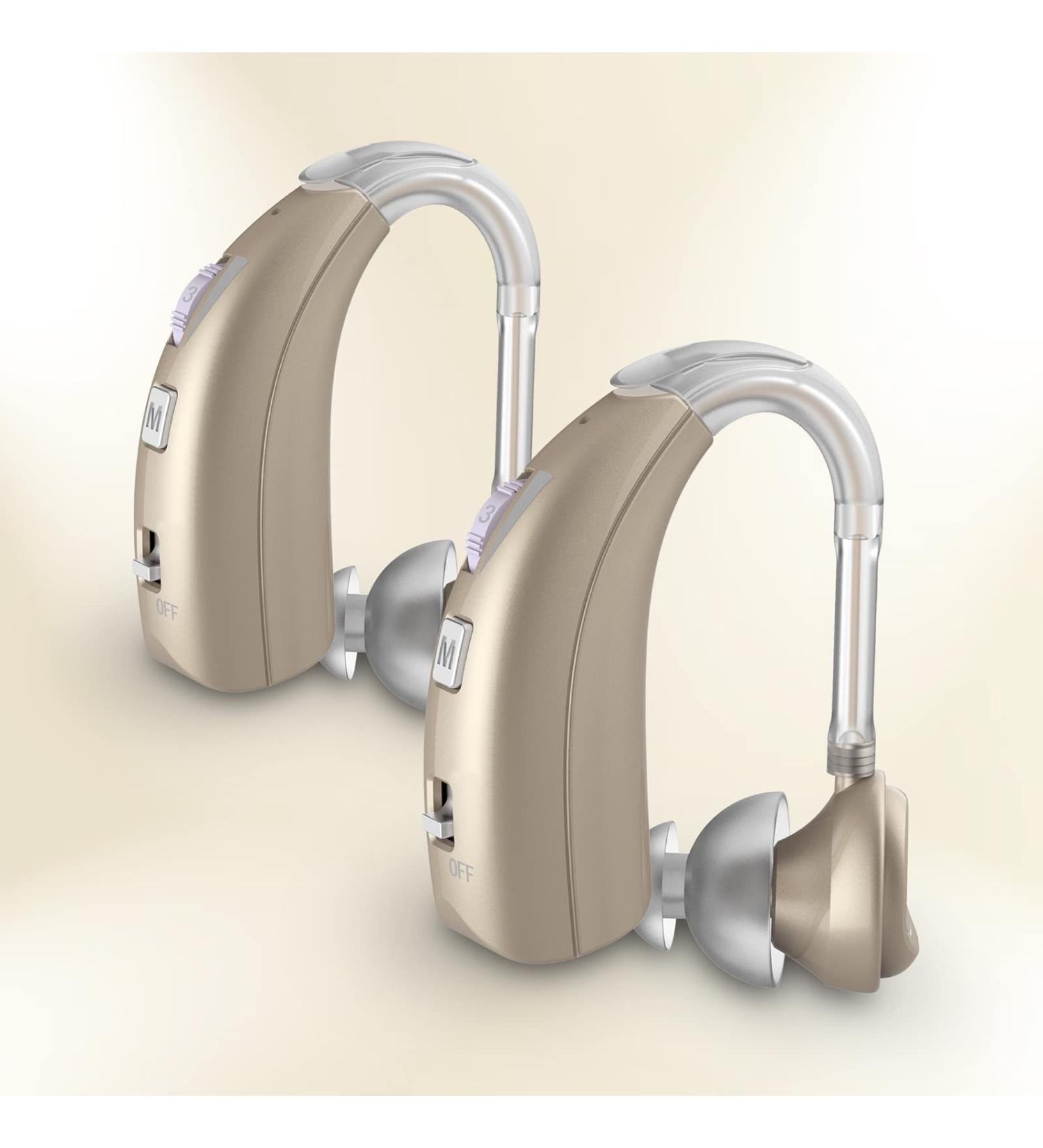 Delmicure 1303D Rechargeable Digital Noise Reduction Headphones - 2 Mode Gold Pair - Shop Internationally! - Buy Online on GoSupps.com