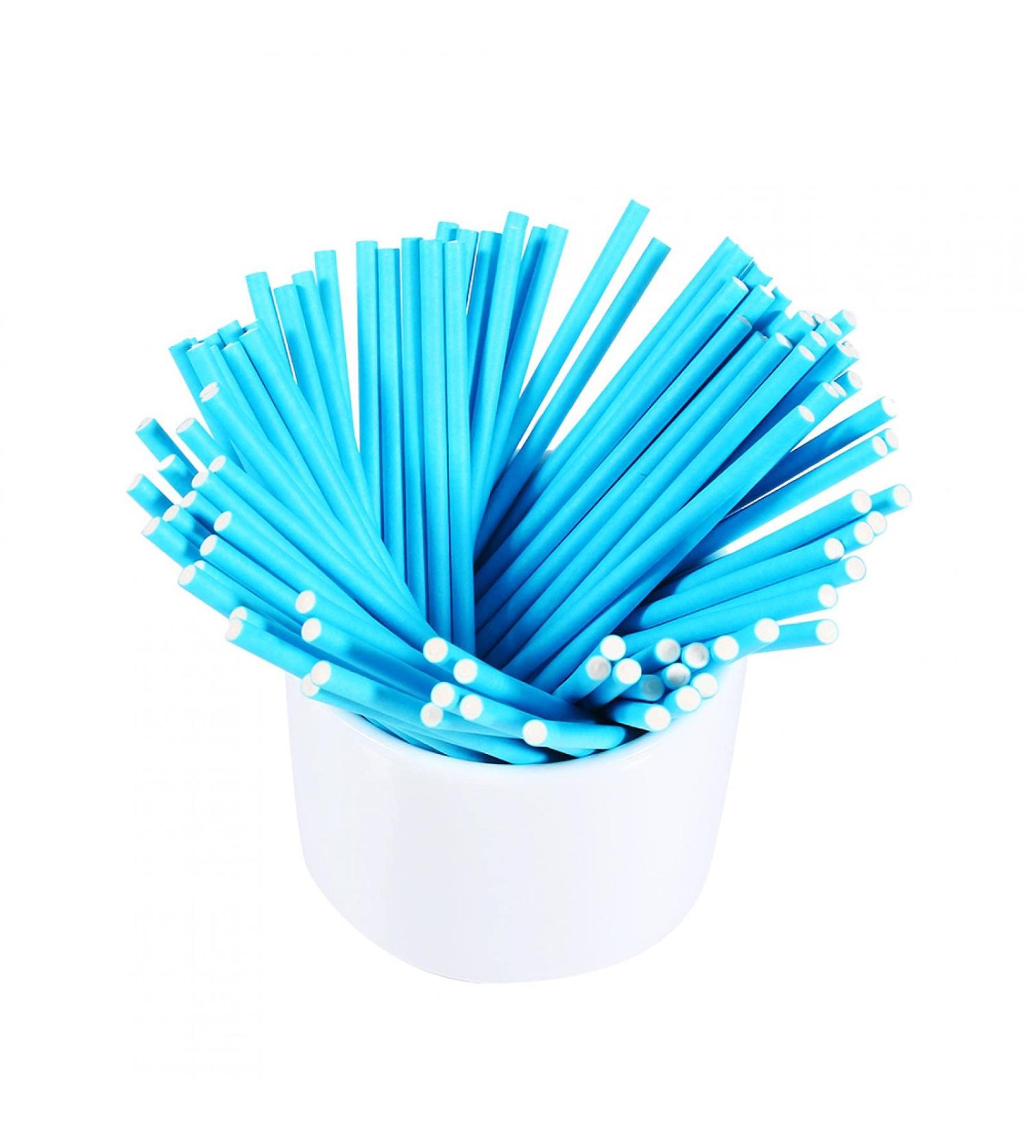 Lollipop Sticks Coloured Candy Sticks Lollipop Sticks for Making Lollipops Cake Candy Chocolates 100 Pieces (Blue) - Buy Online on GoSupps.com