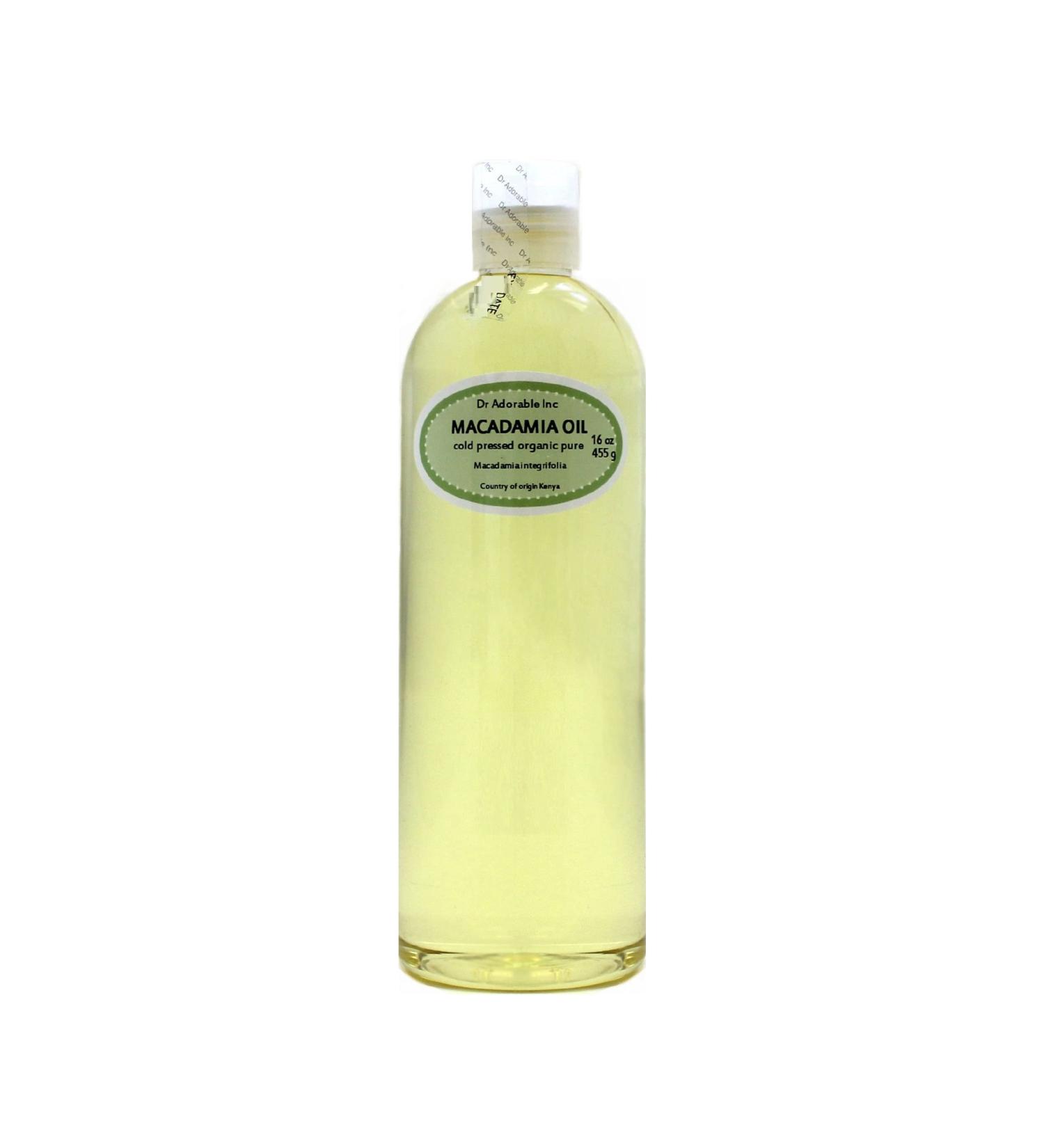 Dr Adorable Macadamia Nut Organic Oil 16 Oz - Cold Pressed, Pure & Natural - Buy Online on GoSupps.com