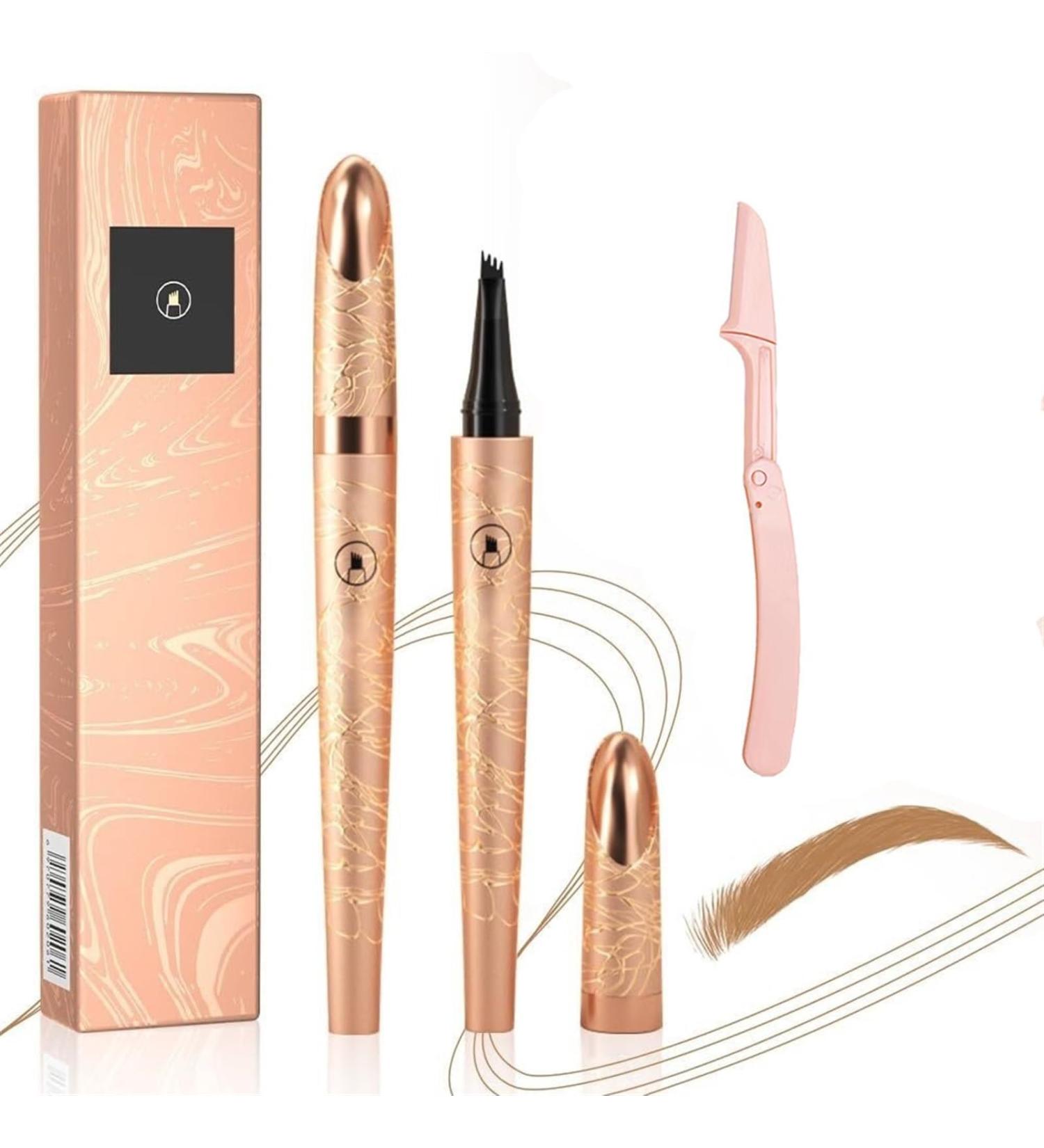 Magic Eyebrow Pencil with Eyebrow Razor 3D Lasting Waterproof Microblading Eyebrow Pencil Contouring Pen 4 Tipped Precise Brow Pen Natural Fine Stroke Microblading Eyebrow Pencil (Color : Light Brown - Buy Online on GoSupps.com