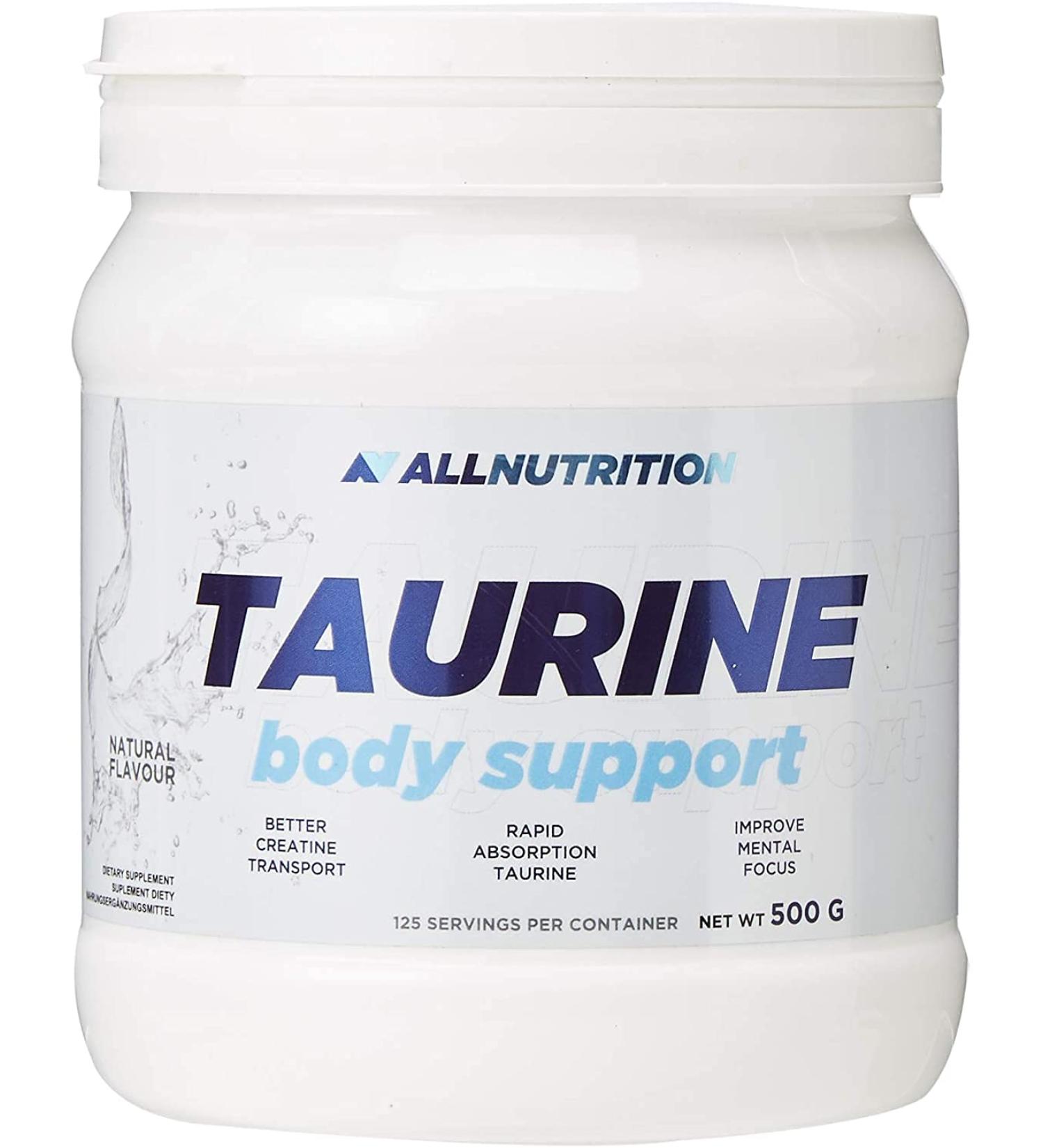 All-Nutrition Taurine Body Support Taurin-Amino acid with vitamin C supports the growth of muscle mass antioxidant and antiqueatabolic properties reduces fatigue 500 g 500g