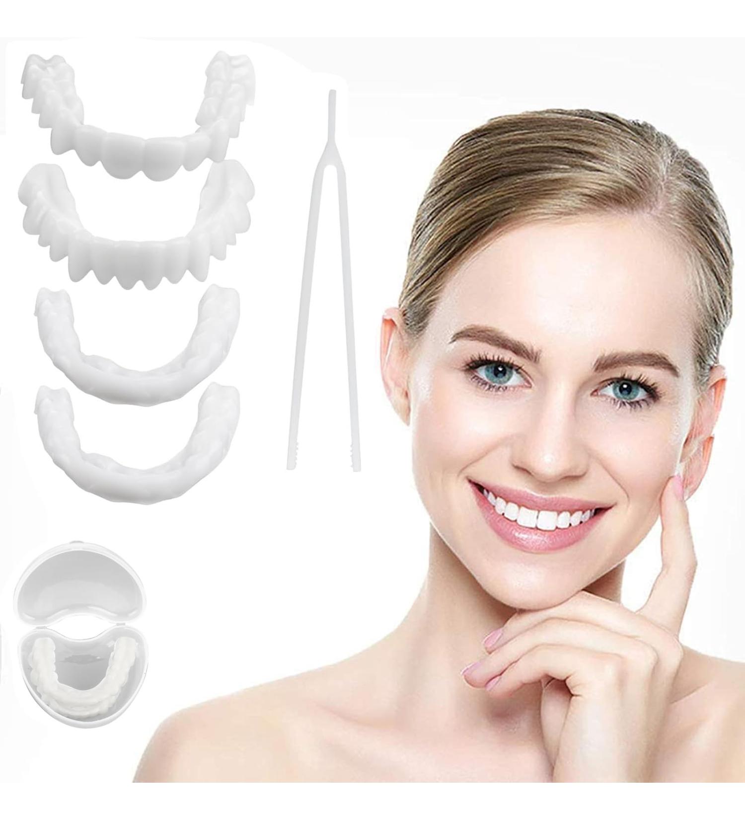 Bright Cattle False Teeth Veneers | Temporary Dentures for Men & Women | Instant Tooth Whitening | Upper & Lower Provisional Prostheses - Buy Online on GoSupps.com