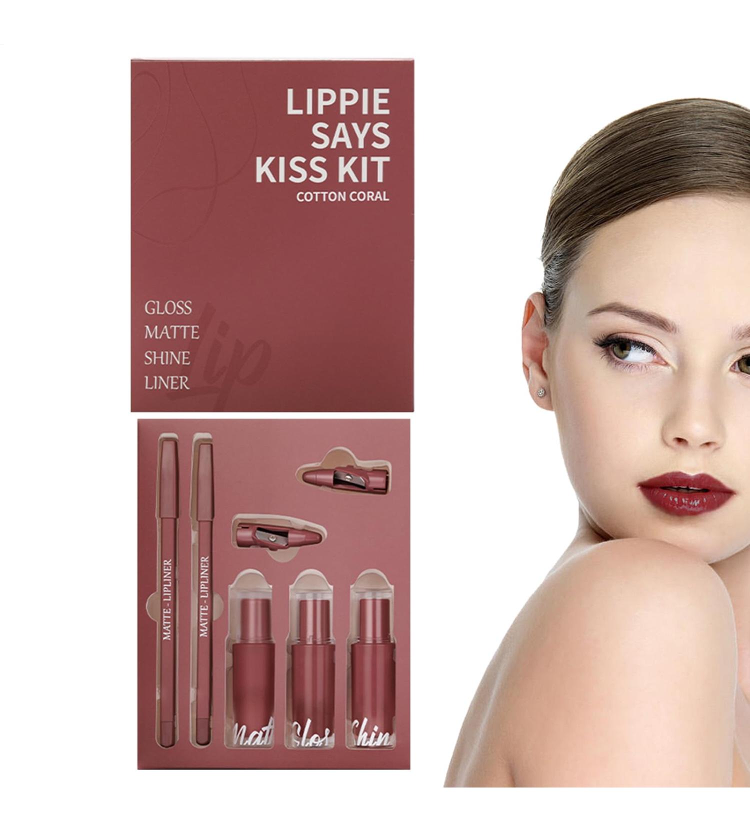  Tyinerc Lip Pencil and Lip Gloss Set - Long-Lasting Pencil | Lip Contour - For Shopping Travel Business Trips Stage Dates Gatherings and Holidays - Buy Online on GoSupps.com