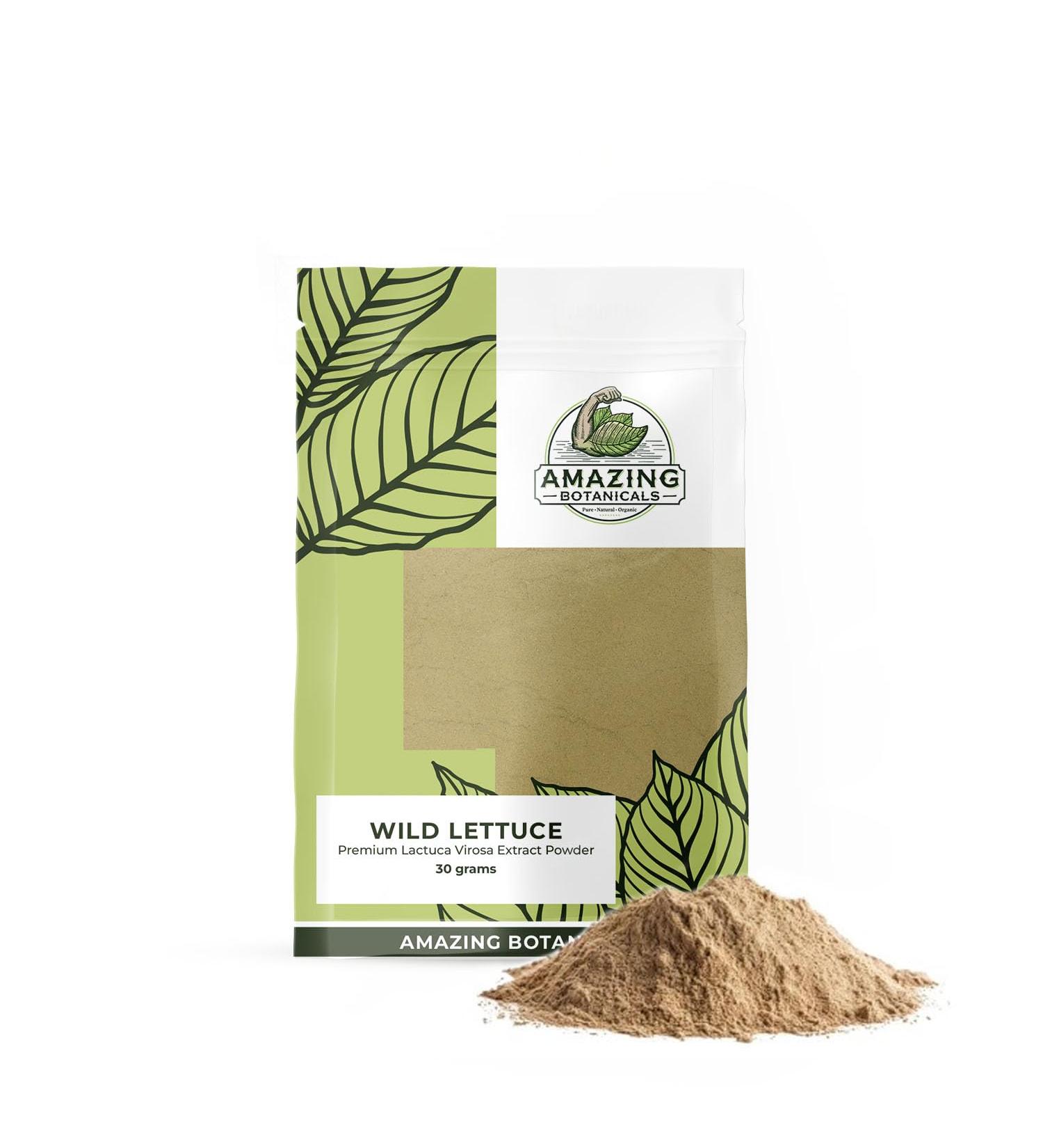 Amazing Botanicals Wild Lettuce Premium 10:1 Extract Powder - Pure and Potent Herbal Supplement for Relaxation and Relief | 30 Grams - Buy Online on GoSupps.com