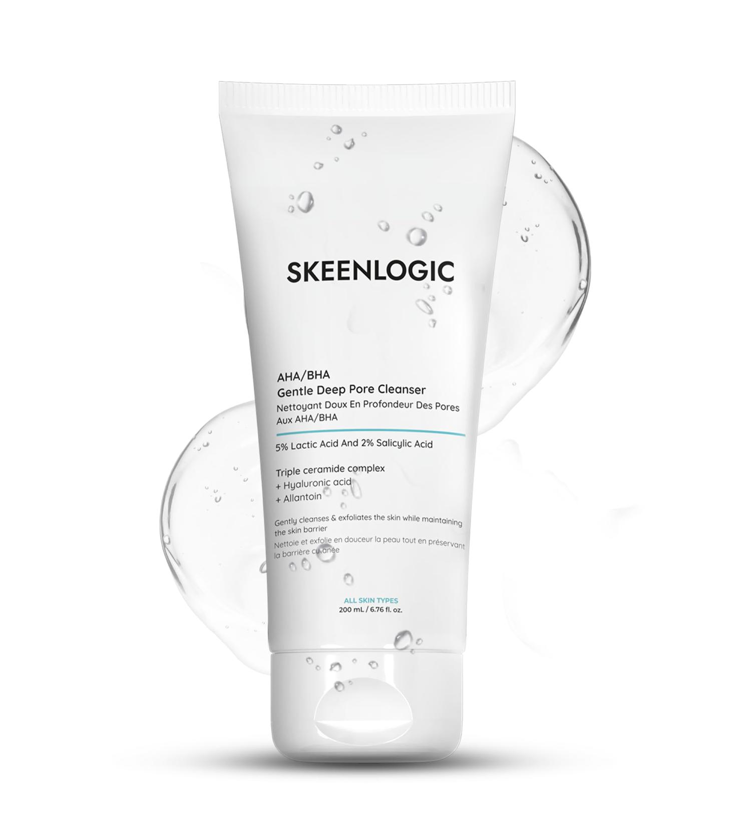 Skeenlogic 2% Salicylic Acid + 5% Lactic Acid Face & Body Wash Breakouts Keratosis Pilaris Ingrown Hairs Psoriasis &Minimizes Pores- Gentle AHA/BHA Exfoliating Cleanser With Ceramides -200ml. - Buy Online on GoSupps.com