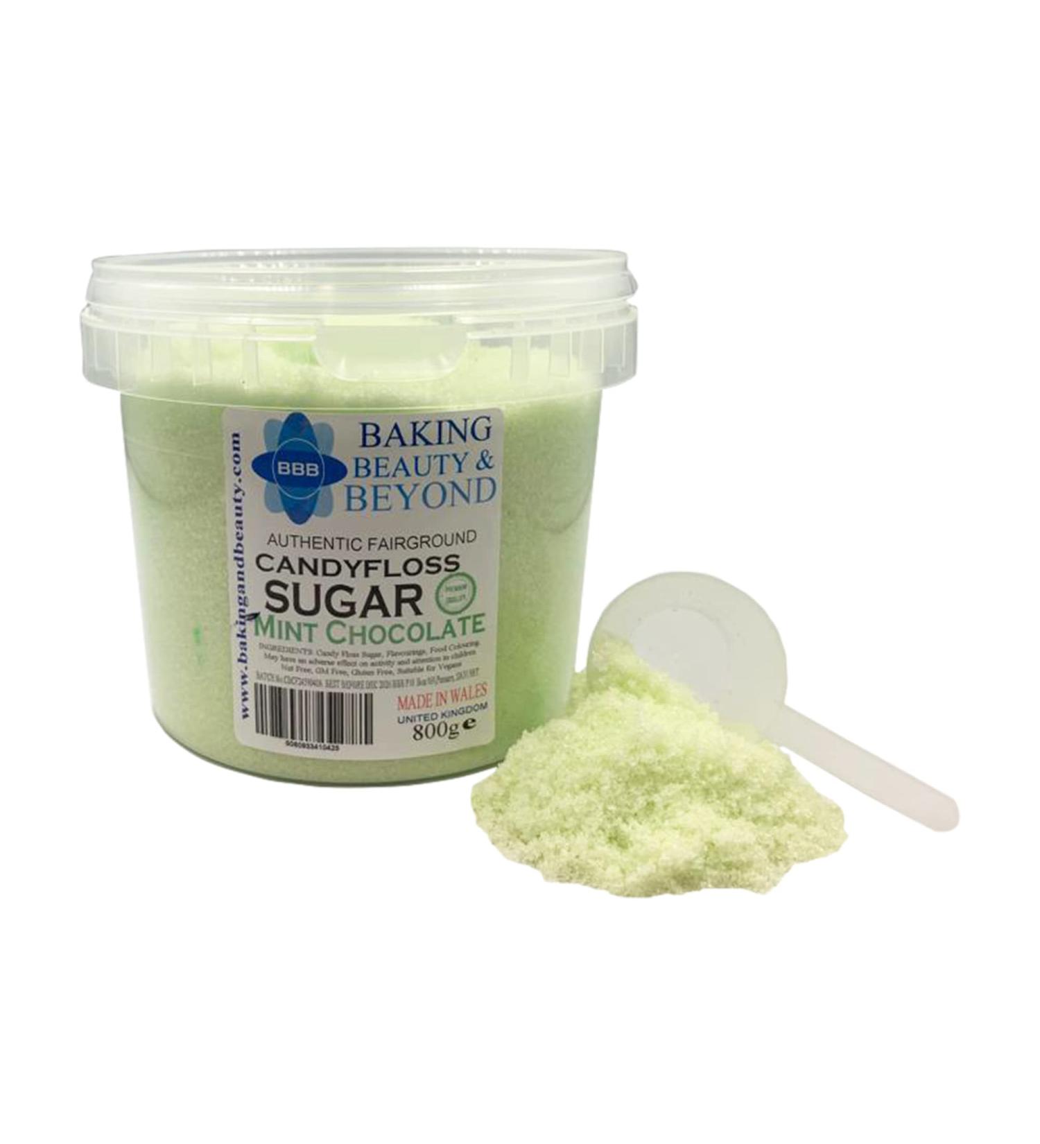 Baking Beauty and Beyond Premium Mint Chocolate Flavour Cotton Candy Floss Sugar - 800g Bulk Flossing Sugar for Every Occasion - Buy Online on GoSupps.com