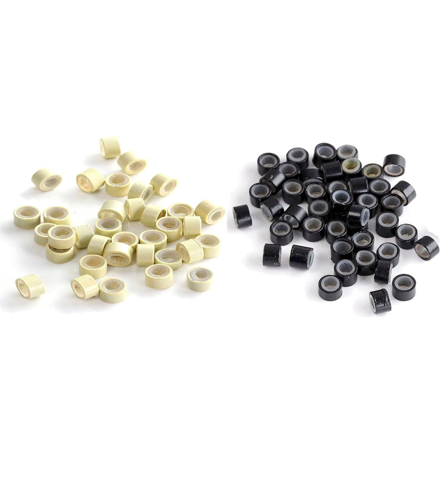 Faleto 100 Microrings for Hair Extensions - Silicone Hair Extension Loops & Micro Color Ring Beads (200 Pieces: Black & Blond) - Buy Online on GoSupps.com